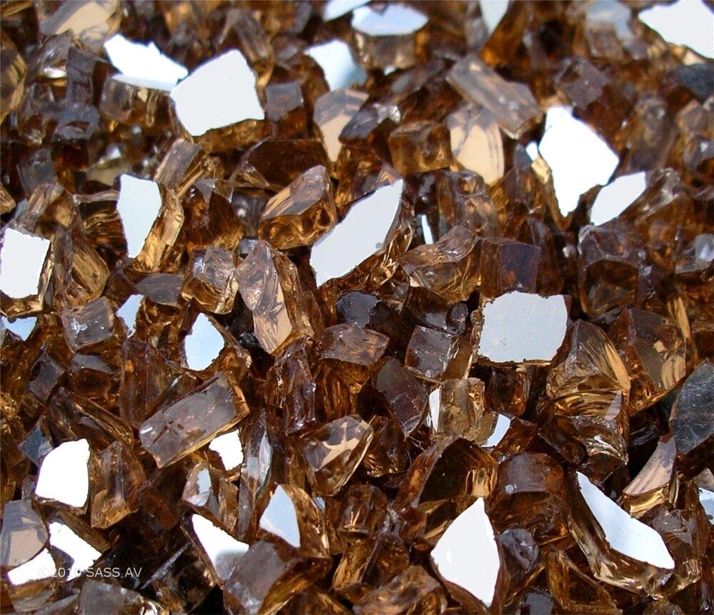 Hiland RGLASS-2-AMB Fire Glass, 20 lb, Amber