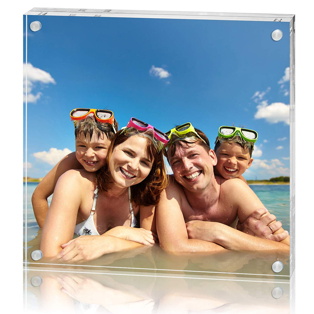 Americanflat 3.5x5 Acrylic Picture Frame - Double Sided Frames with Magnetic Corners - Transparent Acrylic Frames for Desk or Tabletop Display - 3.5x5 Picture Frame with Microfiber Cloth Included