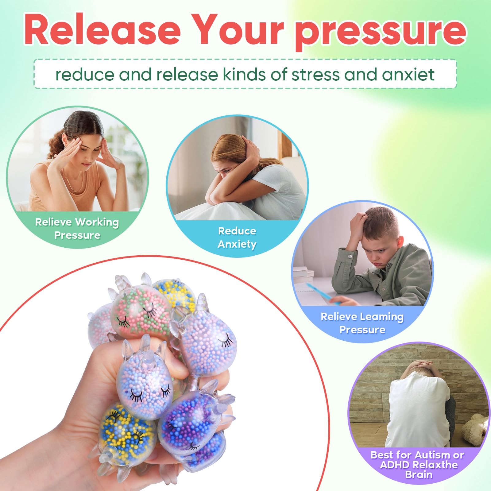 24 Pack Slow Rising Ice Cube Squishy Stress Balls，Stress Cube for Adults Kids , Bulk Taba Squish Fidget Toys, Square Squeeze Toy for Classroom Prizes, Mini Nice Cube Squishy for Party Favors