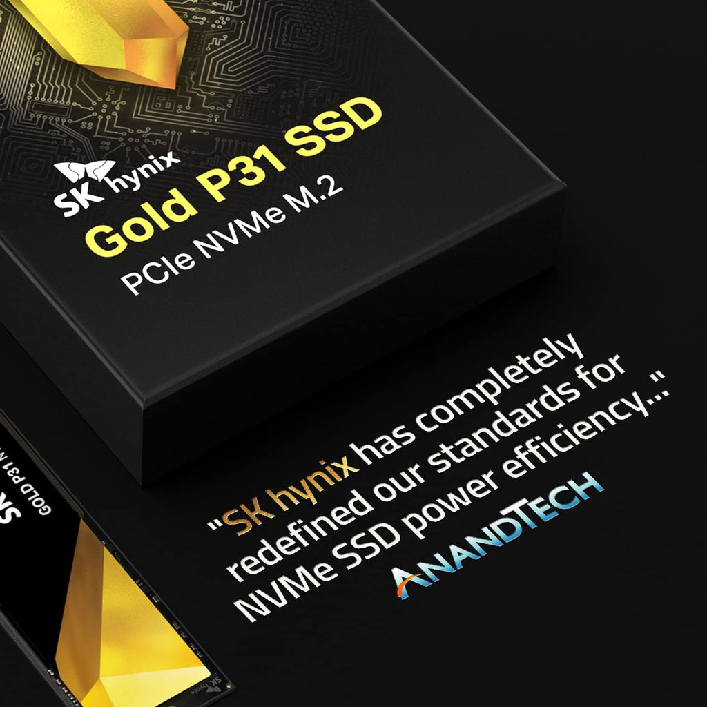 SK Hynix Gold P31 2TB PCIe NVMe Gen3 M.2 2280 Internal SSD, Up to 3500MB/S, Compact M.2 SSD Form Factor SSD - Internal Solid State Drive with 128-Layer NAND Flash