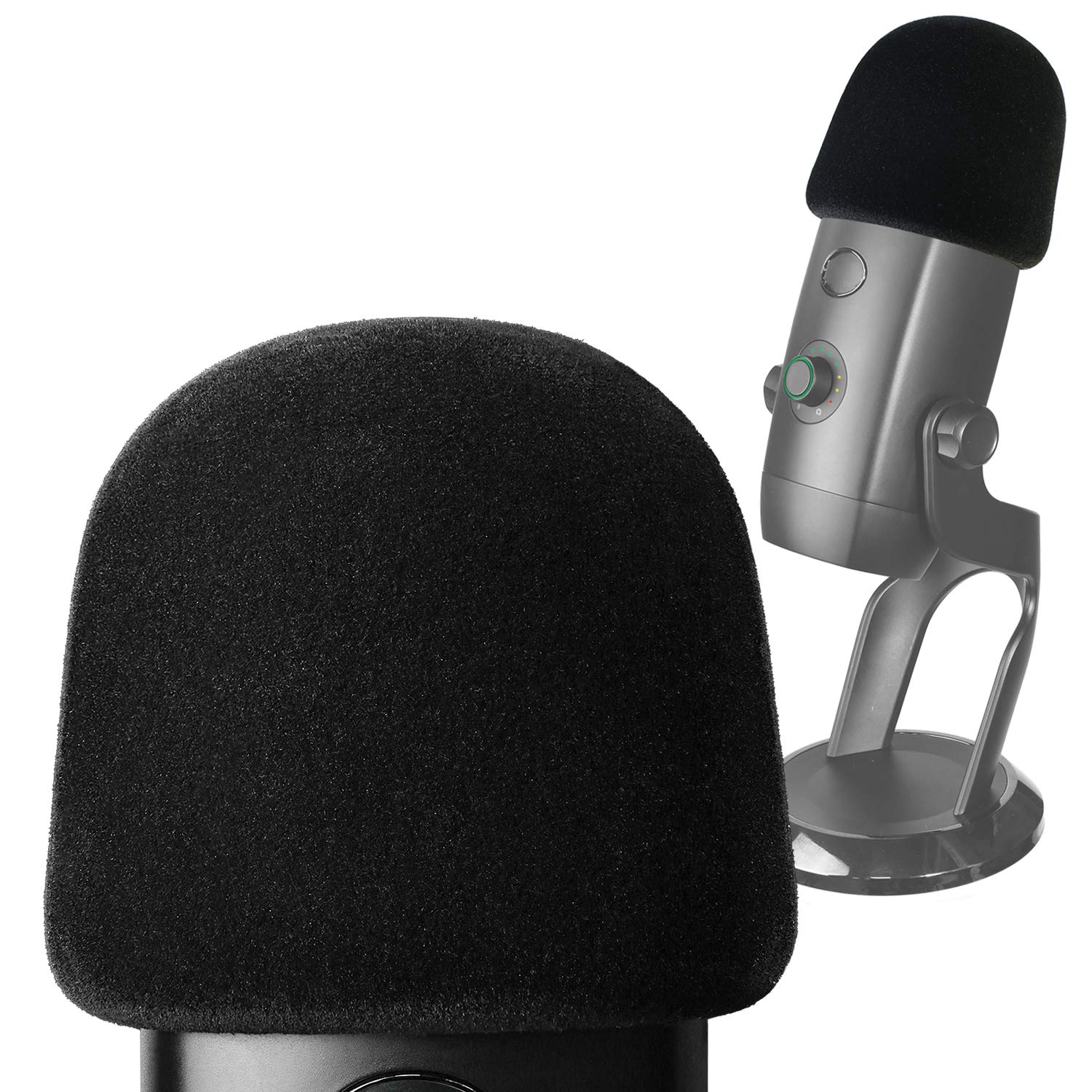 YOUSHARES 2PCS Blue Yeti Pop Filter for Blue Yeti Microphone, Yeti Foam Windscreen with Dead Cat Blue Yeti Mic Cover for Yeti Mic and Blue Yeti Pro USB Microphone