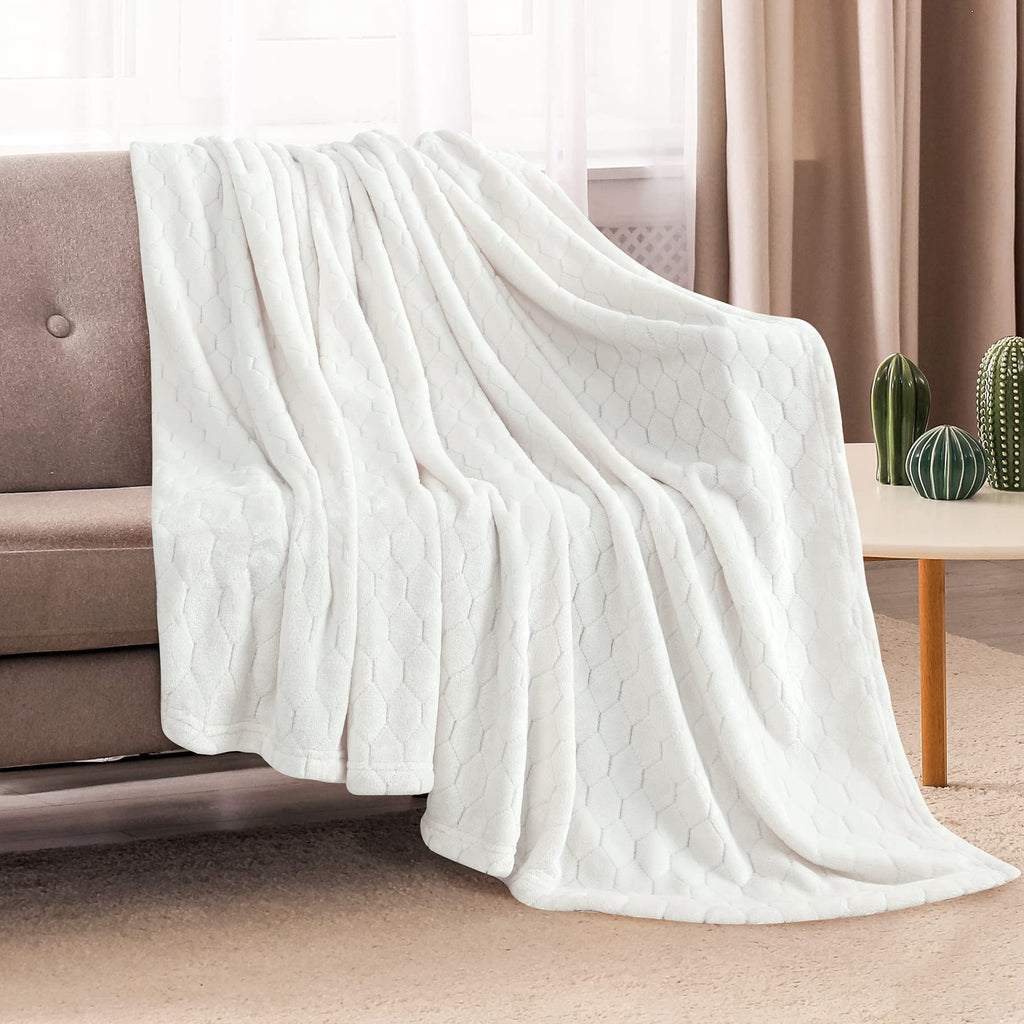 TOONOW Fleece Blanket Fuzzy Plush Throw Blanket 50" x 60", Super Soft Fluffy Bed Blanket Geometric Pattern Comfy Microfiber Flannel Blankets for Couch, Bed, Sofa, Black