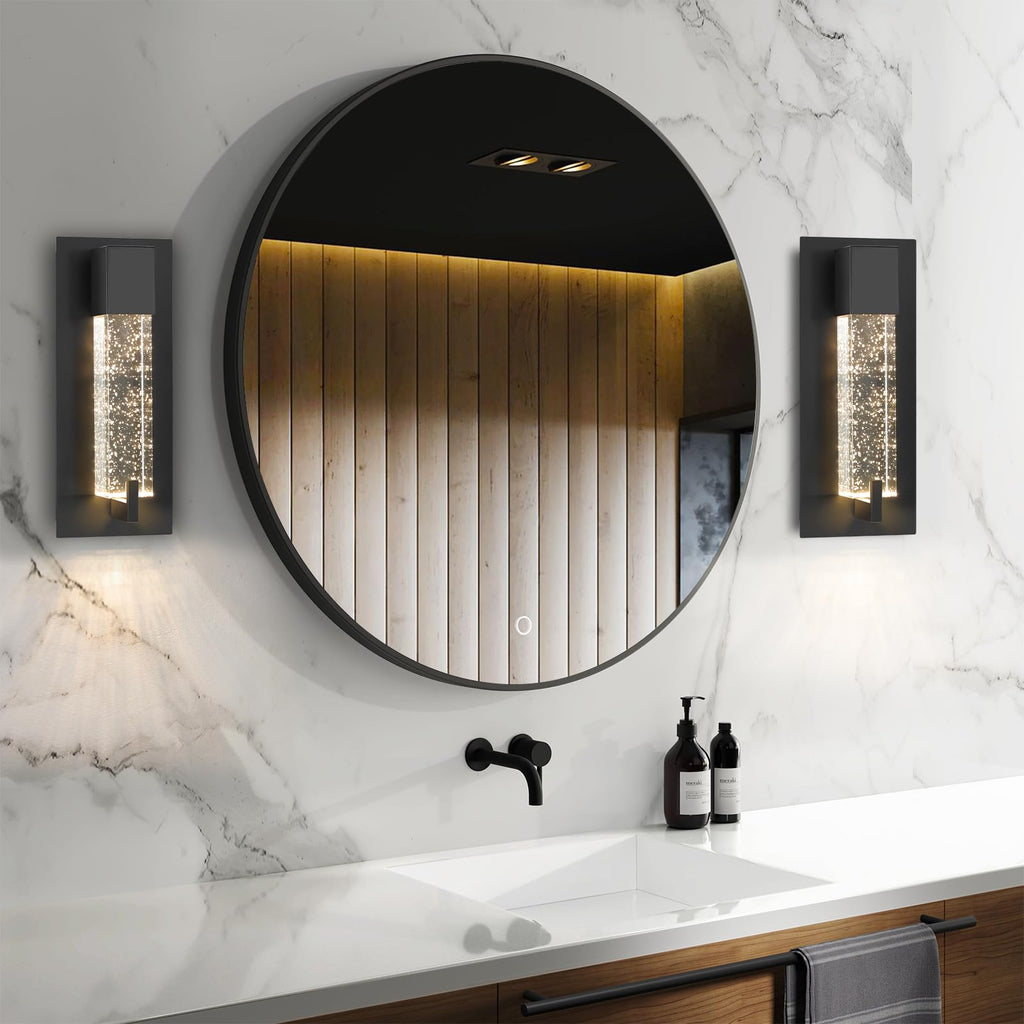 WOSHITU LED Wall Sconce Light: 11 Inch Gold Modern Sconces Wall Lighting 3000K Dimmable Crystal Wall Lamps Indoor Bathroom Sconce Wall Mount Light Fixtures for Living Room/Bedroom/Hallway