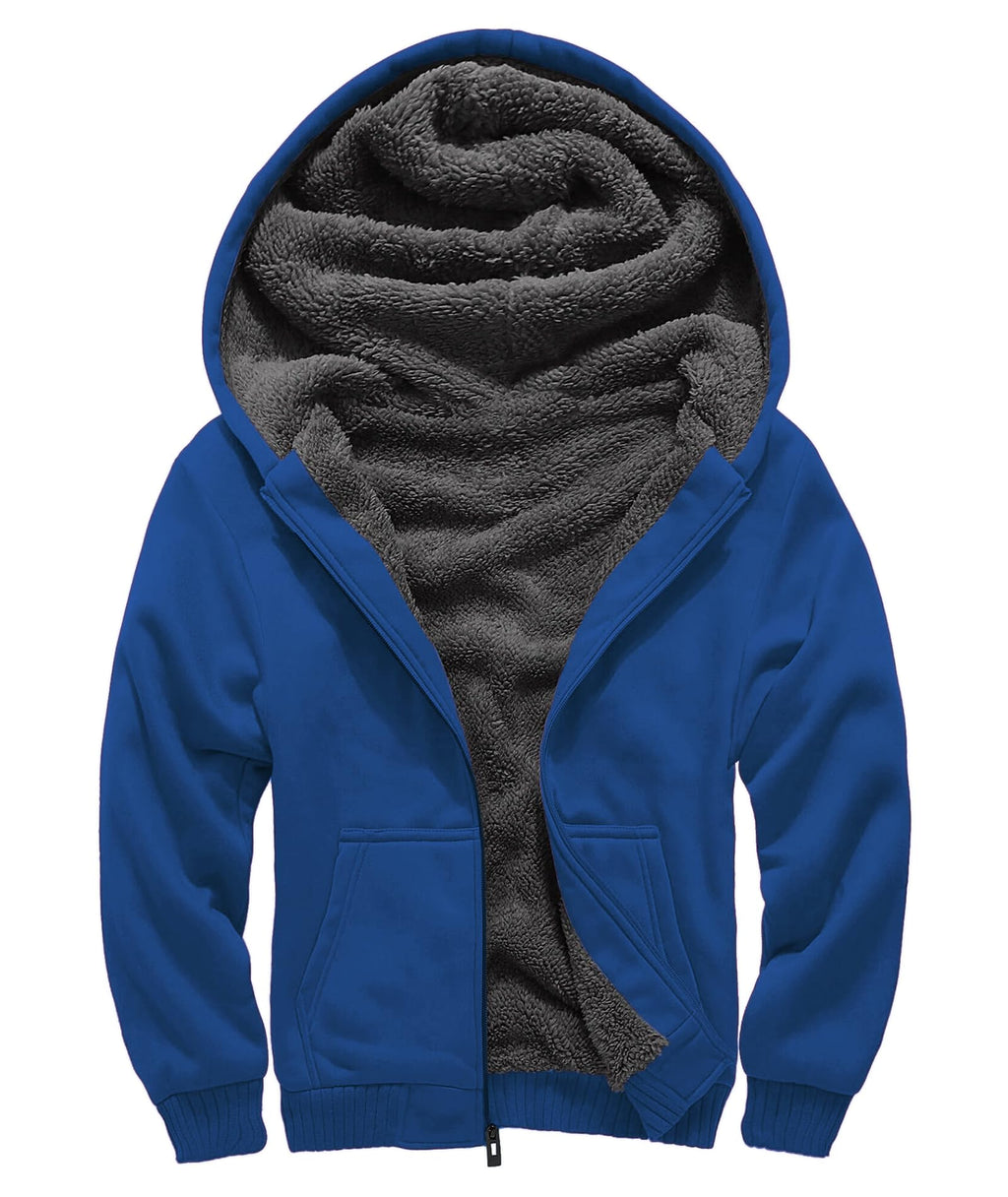 GEEK LIGHTING Boys Sherpa Lined Hoodie Kids Fleece Sweatshirt Full Zip Hooded Jacket