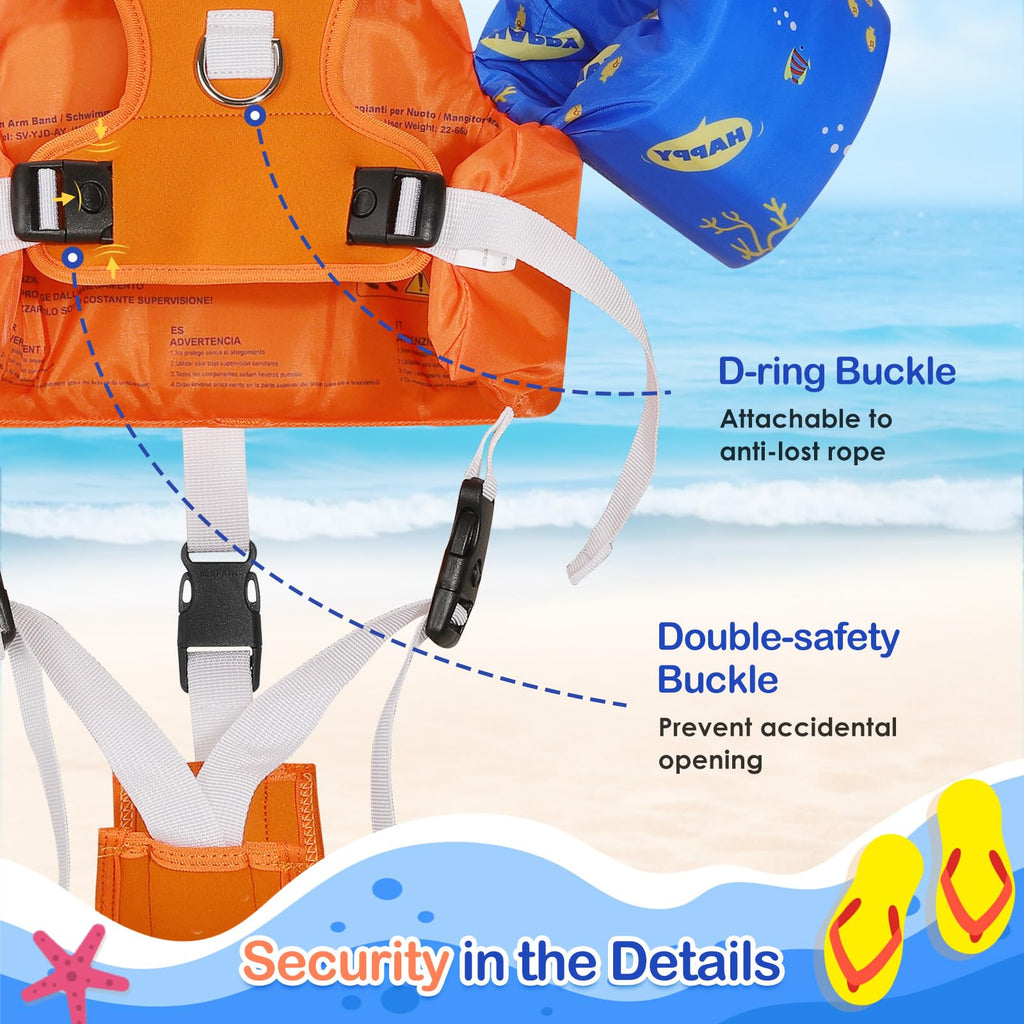 Moko Swim Arm Band for Kids 20-30-50 lbs, Cute Cartoon Toddler Swim Vest, Swimming Water Wings Pool Floaties Sleeve for Children Learn to Swim