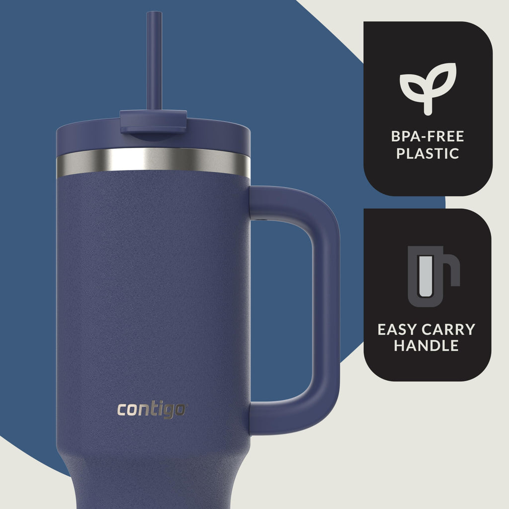 Contigo Streeterville 30oz Tumbler, Stainless Steel Vacuum Insulated, Leak-Proof, Cold for 29 Hours, Fits in cupholders, Licorice