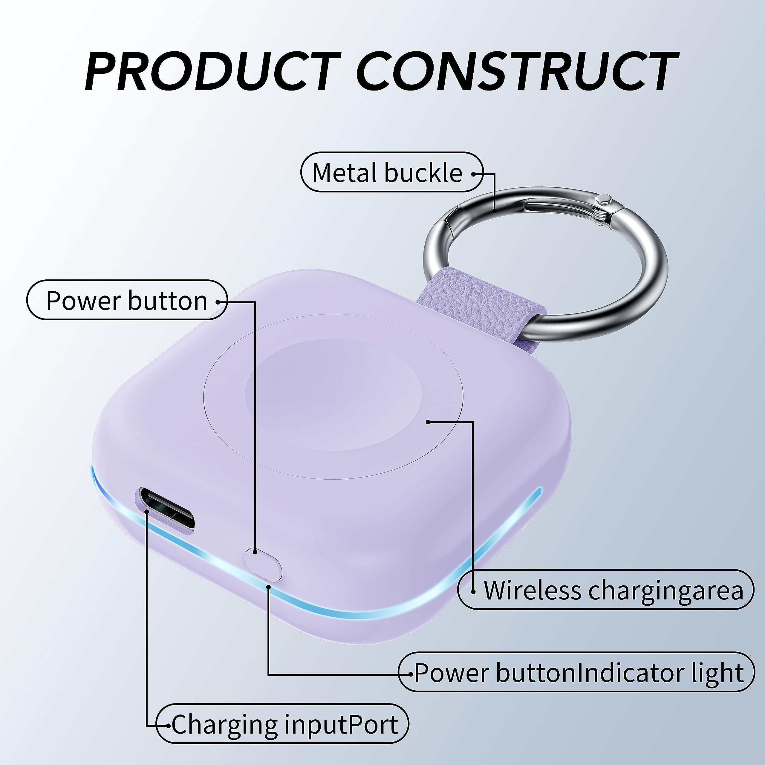 HUOTO Portable Charger for Apple Watch,Wireless Magnetic iWatch Charger 1200mAh Power Bank Travel Keychain Accessories Smart Chargers for Apple Watch Series 11/10/9/8/7/6/SE/5/4/3/2/1/UItra/UItra 2