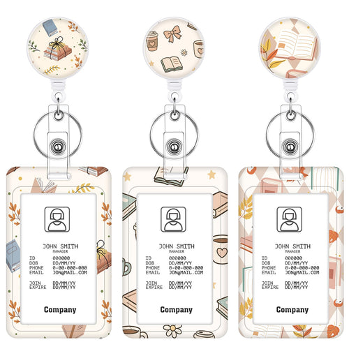 3 Set Badge Holder Retractable Reel Bloom ID Badge Holders with Clip Cute Name Badge Holders for Teacher Nurse Doctor Student Office Workers