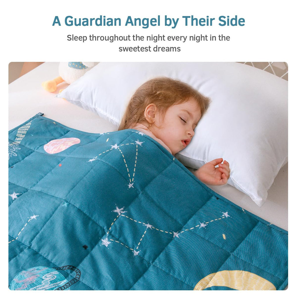 Mr. Sandman Weighted Blanket 3 Pounds Washable, Best for 20-40lb Breathable Cotton Heavy Blanket with Nontoxic Glass Beads - 36" x 48" Cute Cat