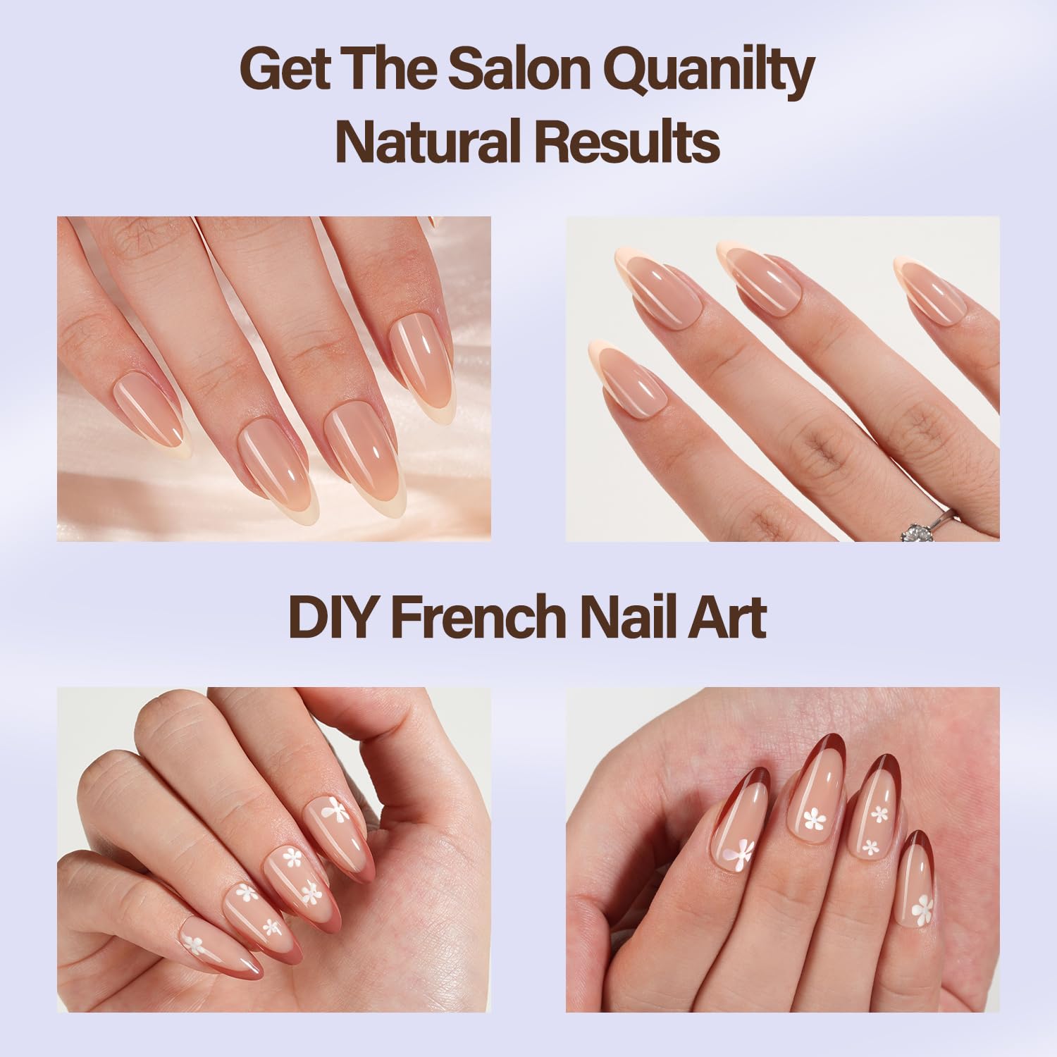 Misssix XBASICTIPS French Tip Press On Nails, 300Pcs French Gel Nail Tips Long Square, Soft Gel Pre-shaped No Need to File 3 in 1 Tips, Fake Nails for Nail Art DIY Extension Designs 15 Sizes