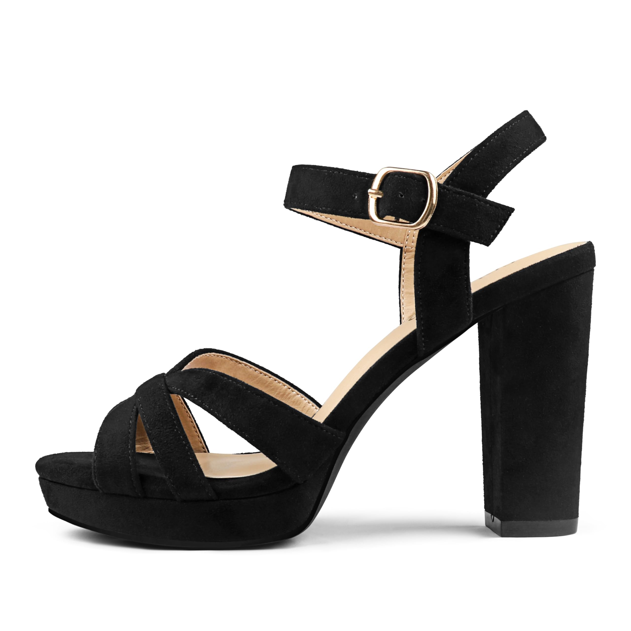 COLETER Women's Platform Chunky Heels Ankle Strap Block Heeled Sandals Party Wedding Shoes