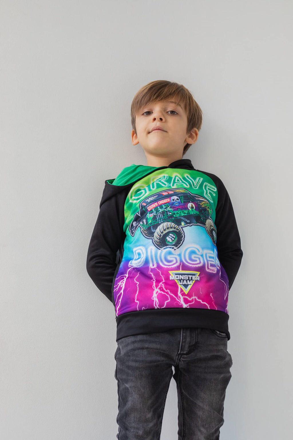 Monster Jam Boys' Fleece Pullover Hoodie Toddler to Big Kid