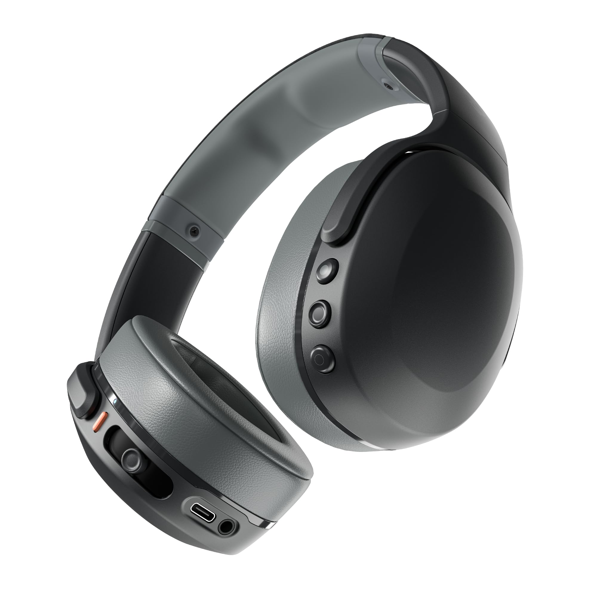 Skullcandy Crusher Evo Wireless Bluetooth Headphones with Multi-Sensory Bass, Noise Isolating Over-Ear Fit, Up to 40 Hours Battery, Microphone for iPhone Android - True Black