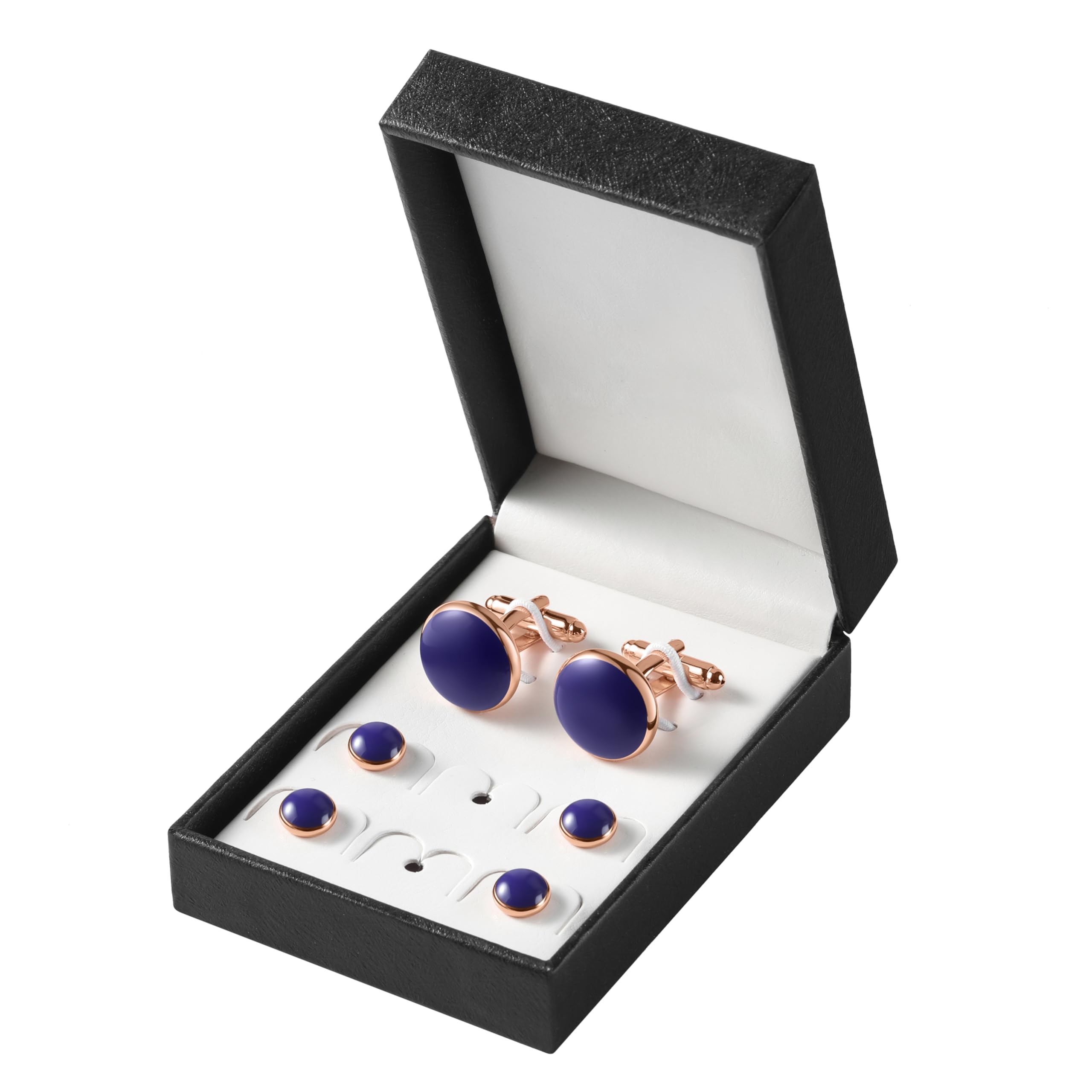 Men's Cufflinks & Tuxedo Studs Set - 316L Stainless Steel Formal Wedding Jewelry, Groomsmen Gift Set with Gift Box