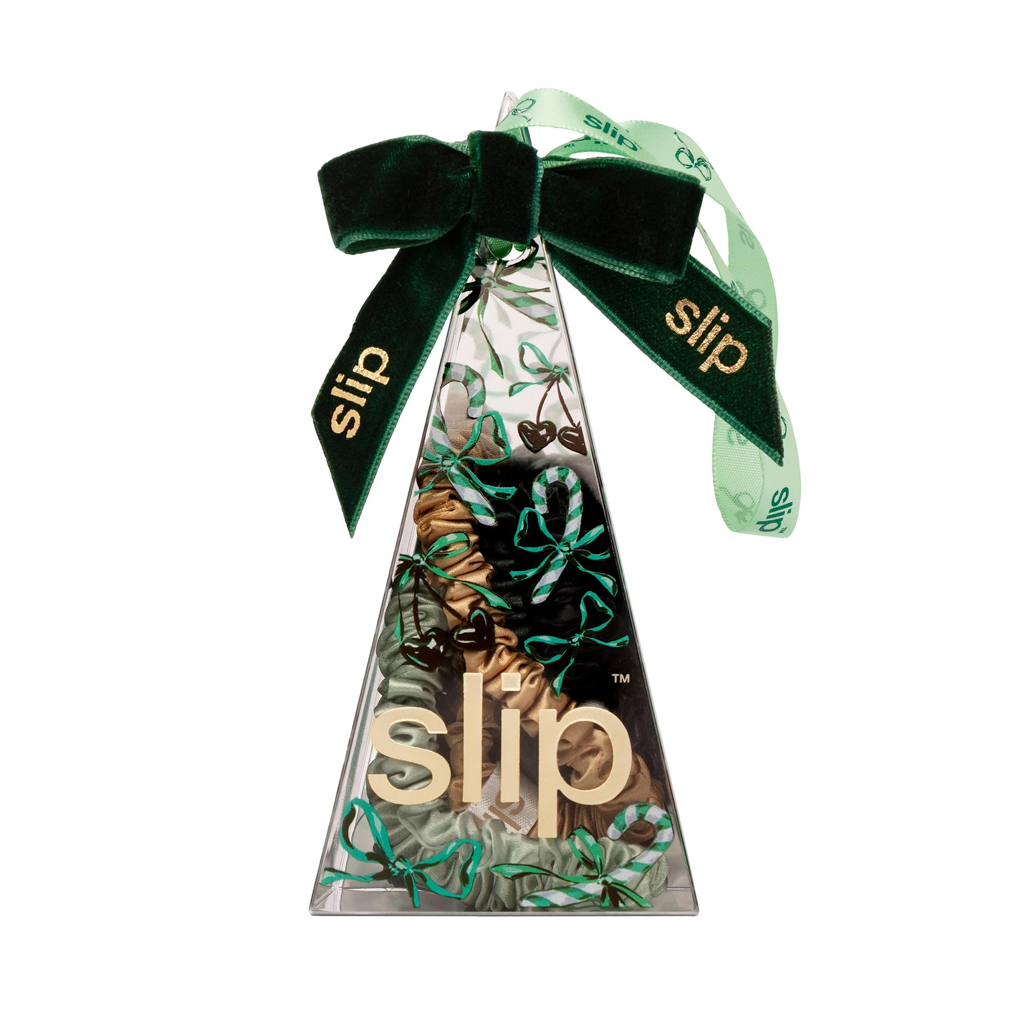 Slip Silk Hair Ties — Skinny Silk Auburn Scrunchies, No Damage, No Crease, Anti-Breakage |100% Mulberry Silk | All Hair Types | Made with Proprietary Slipsilk™ | Set of 4