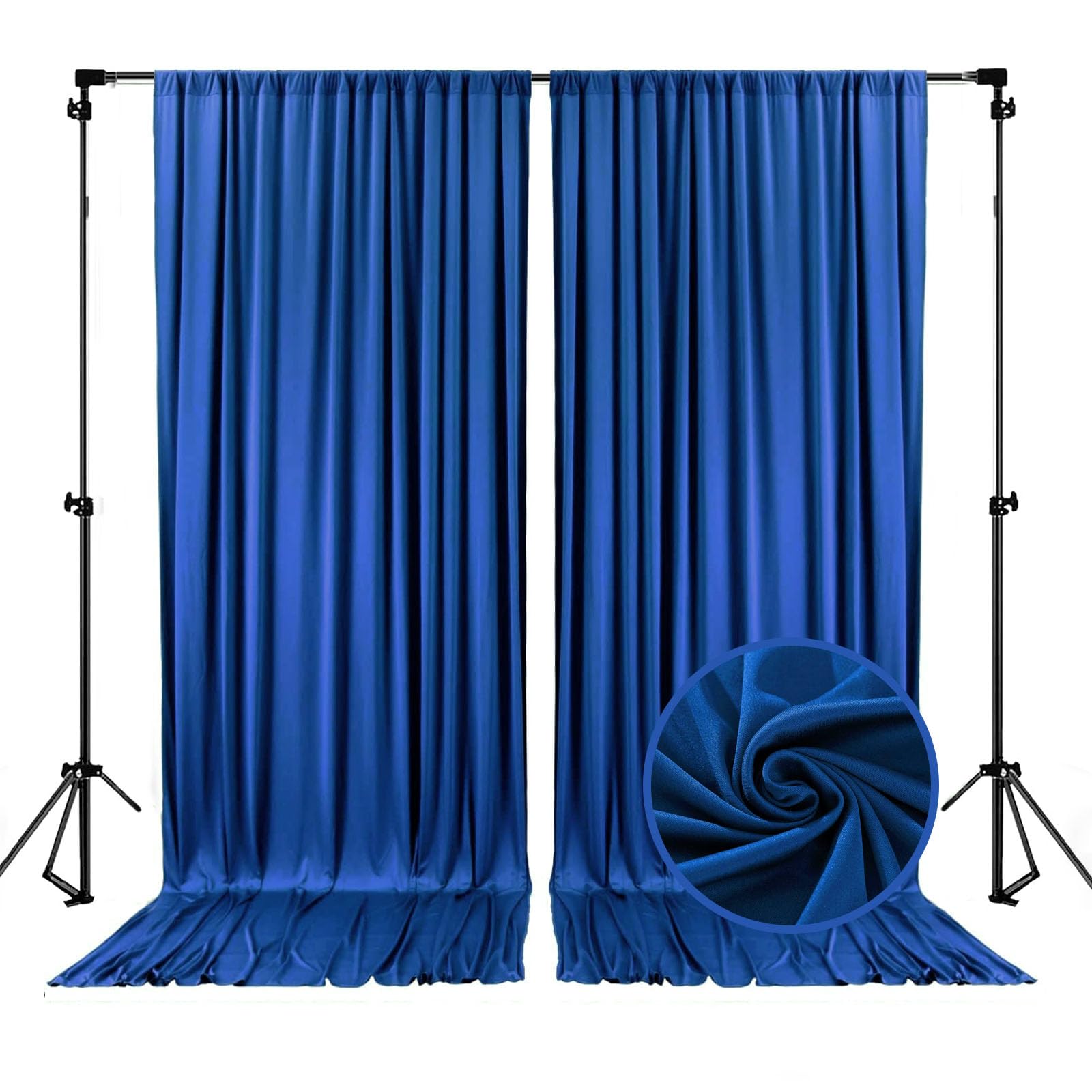 10 x 10 Feet Black A Backdrop Curtain for Partie, Background Curtains for Photoshoot, Birthday, Wedding, Halloween, Thanksgiving, Christmas, New Year Party Decorations 5Ft x 10Ft, 2 Panels