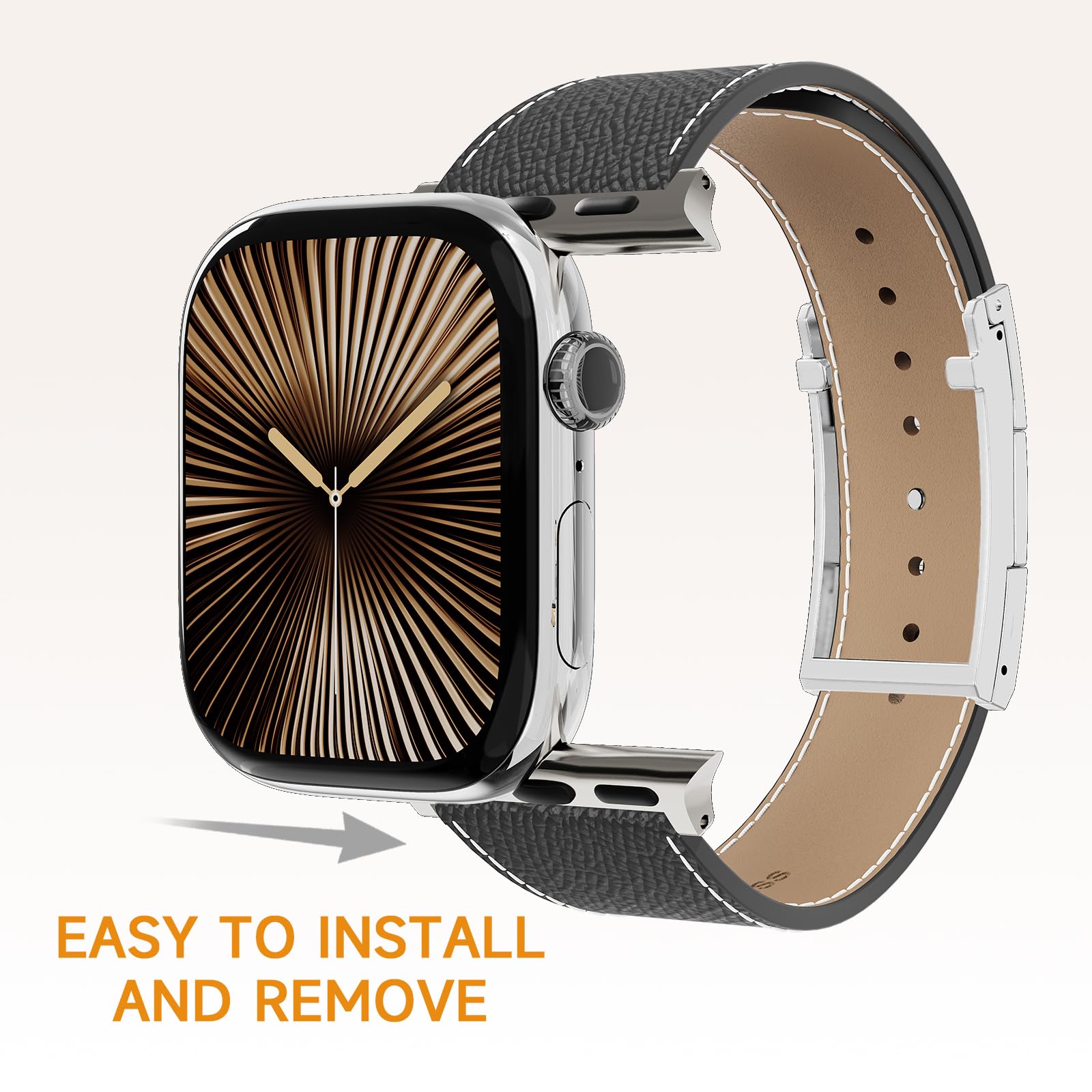 Designer Leather Band Compatible with Apple Watch 49mm46mm45mm44mm42mm41mm 40mm38mm for Women,Magnetic Buckle Replacement Strap for iWatch Ultra 3/2 /1 SE 3/2/1 Series 11/10/9/8/7/6/5/4/3/2/1