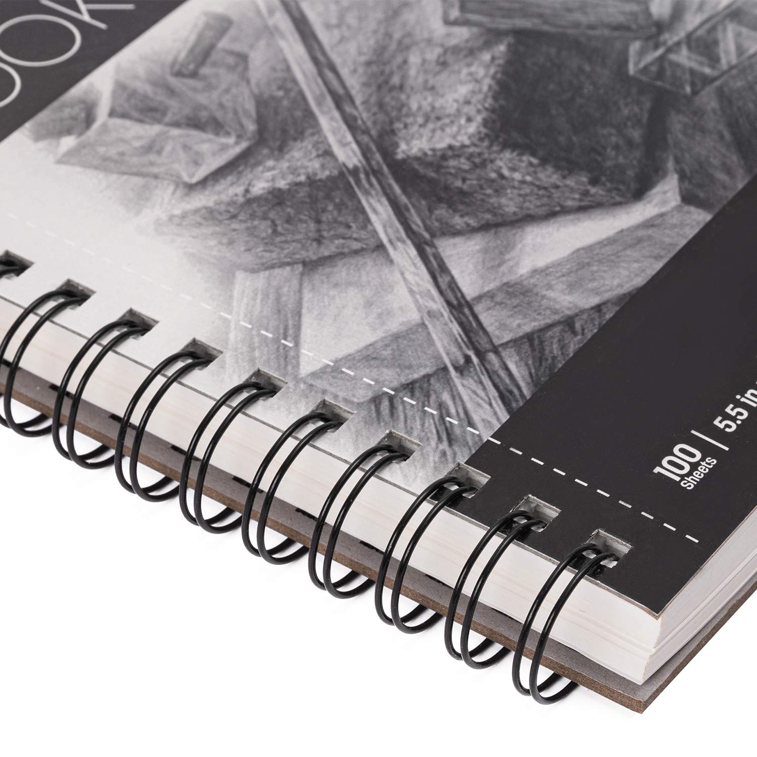 Amazon Basics Sketch Pad for Artists, Drawing Paper, Spiral Bound, Acid Free, 67 lb. / 100 gsm, 100 Sheets, 5.5"x8.5", White