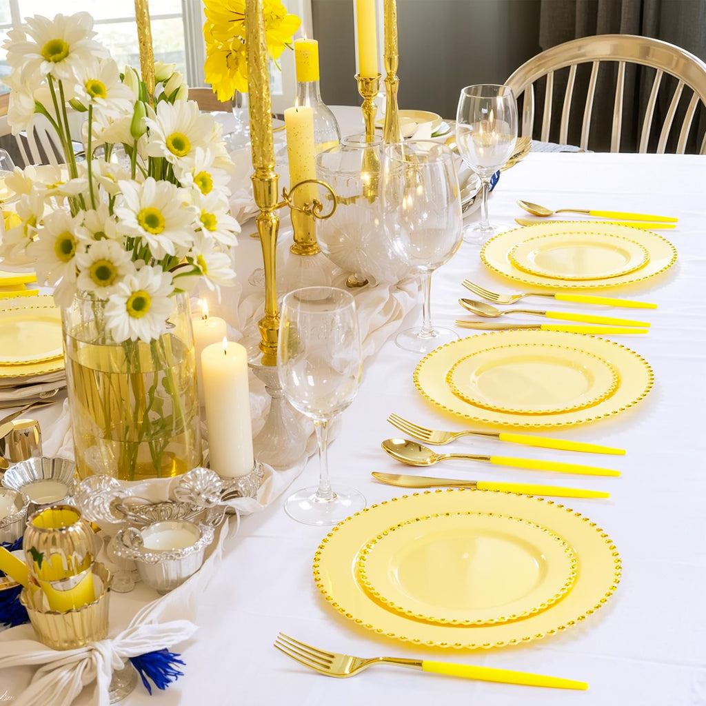 Supernal 102 Pcs Black and Gold Plastic Silverware Set,Heavy Duty Gold Disposable Cutlery for 34 Guests (34 Forks,34 Spoons,34 Knives),Elegant Plastic Flatware for Weddings,Parties & Upscale Events