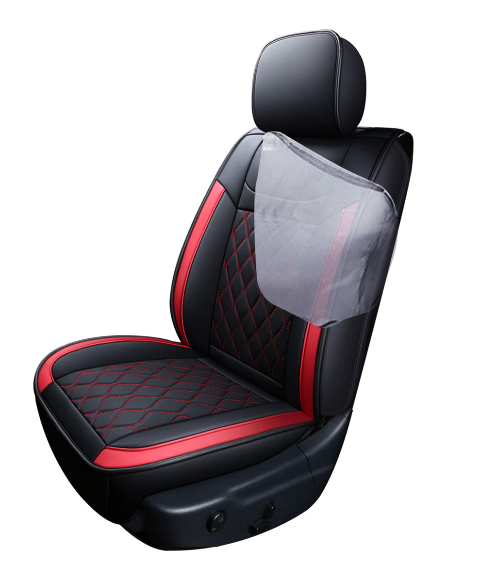 Huidasource Grand Cherokee Seat Covers, 2 Pieces Waterproof Leather Customized Car Seat Cushion Covers Protectors Compatible with Jeep Grand Cherokee 2011-2022 (2Pcs Front/Black)