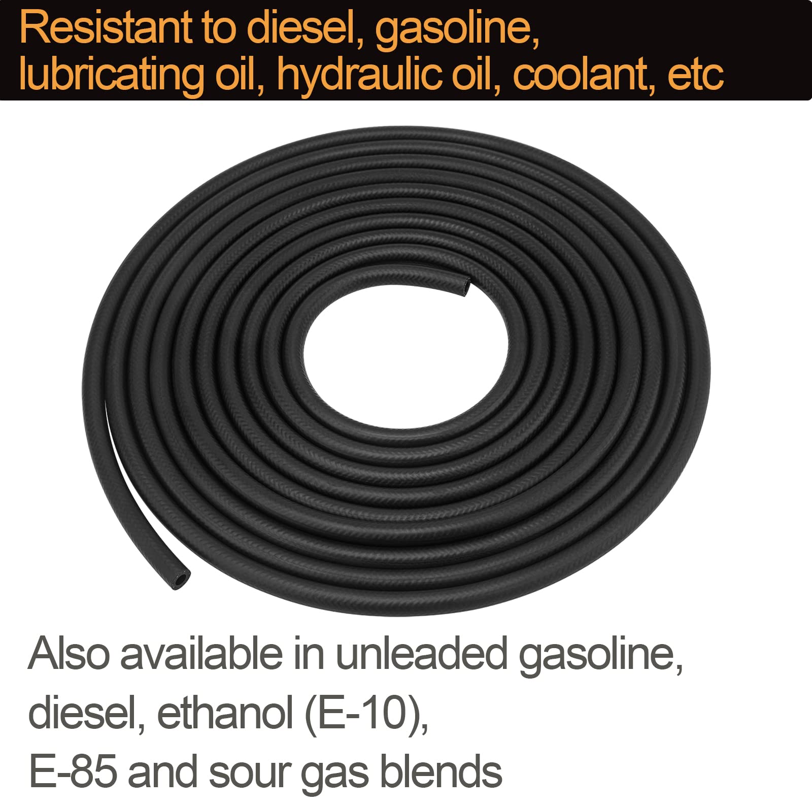 1/2" ID Fuel Line Hose SAE 30R7, 150 psi 10' Length Fuel Hose