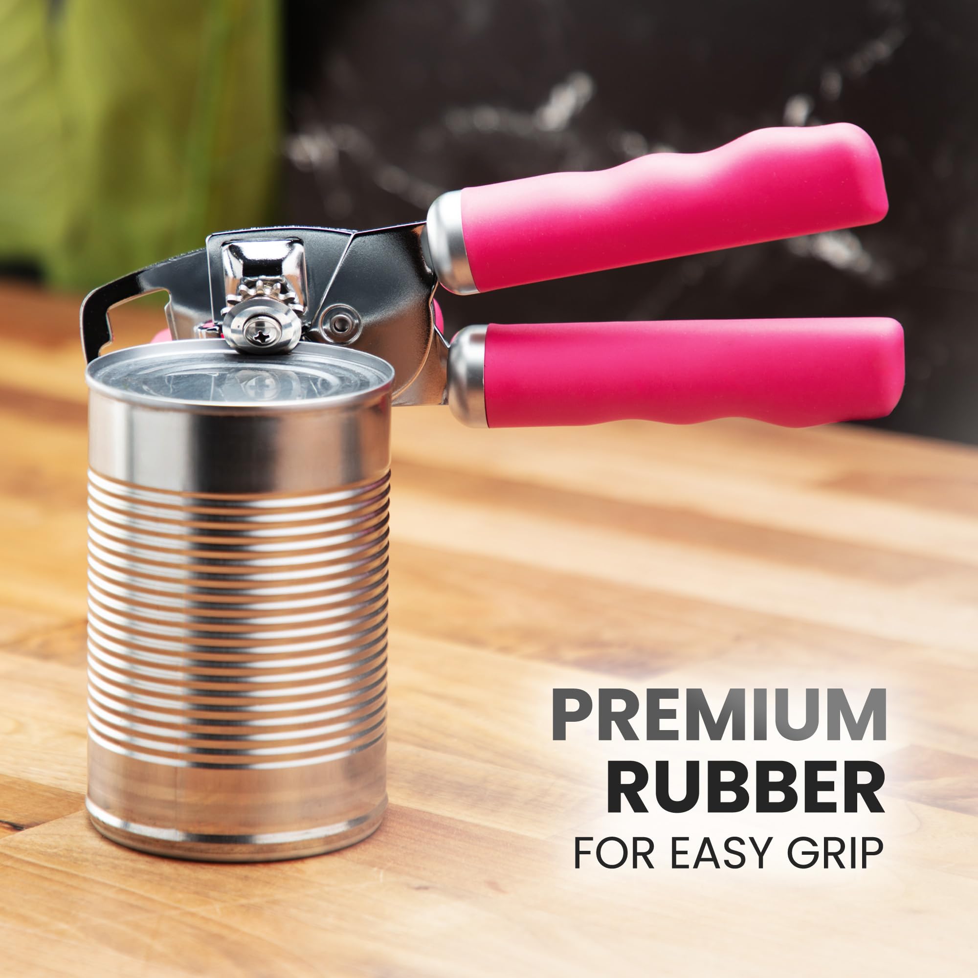 Zulay Kitchen Heavy Duty Stainless Steel Can Opener Manual with Bottle Opener - Rust Proof Manual Can Opener With Turn Knob & Comfy Soft Grip Handles - Airy Lilac