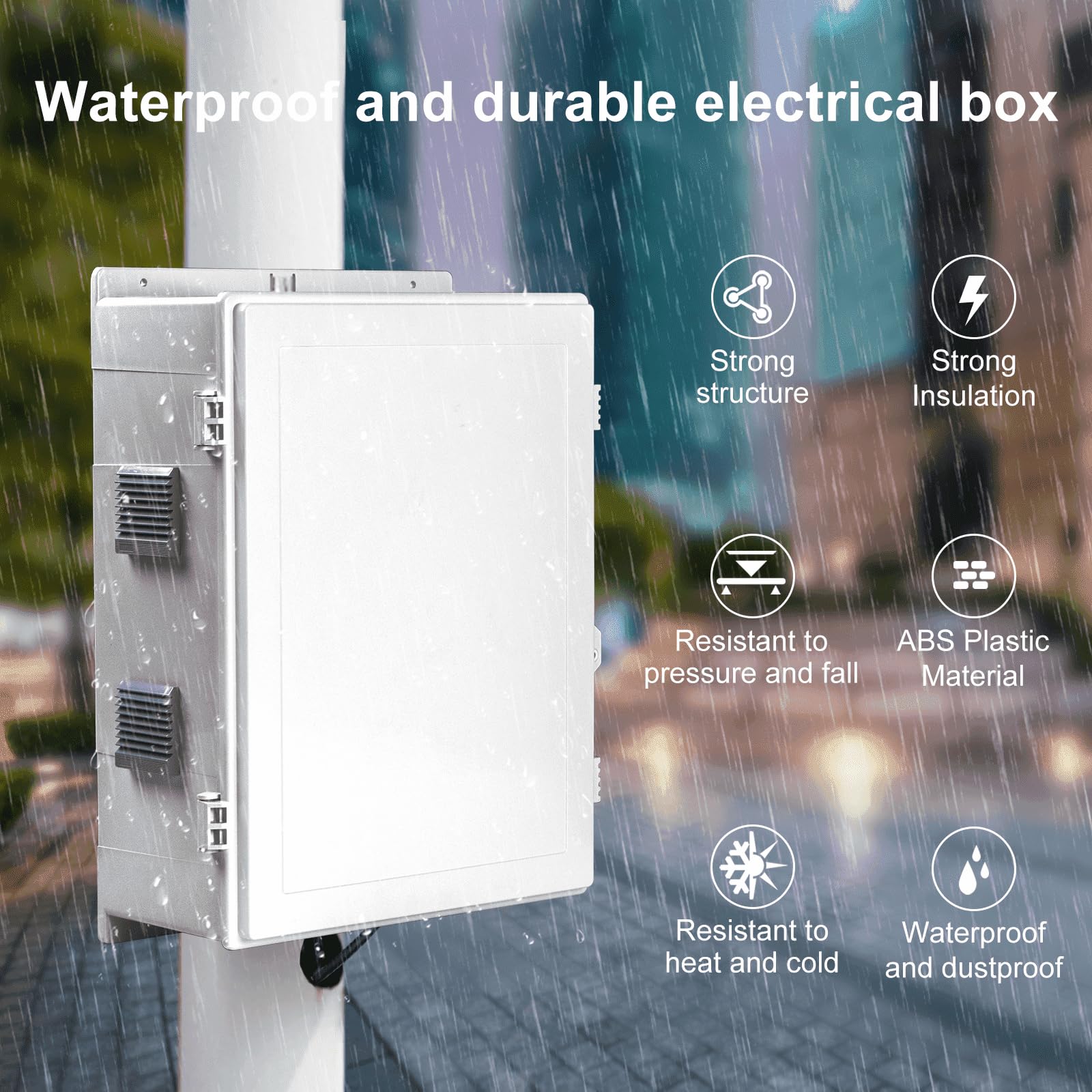Namunanee Outdoor Electrical Junction Box, ABS Water Resistant Enclosure with Internal Mounting Panel & Hinged Cover, 9.2" H* 7" L* 4.6" W