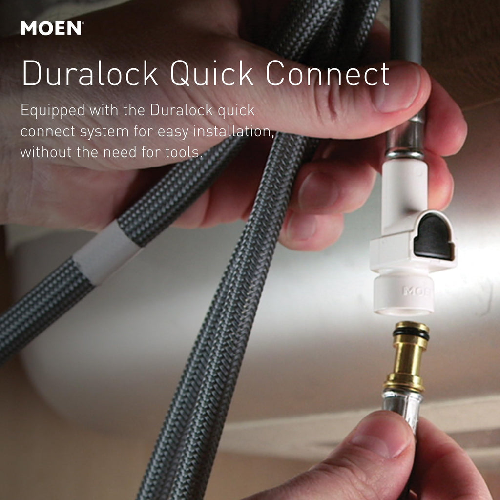 Moen Brushed Gold Weymouth Two Handle Pulldown Bridge Kitchen Faucet, S73204BG