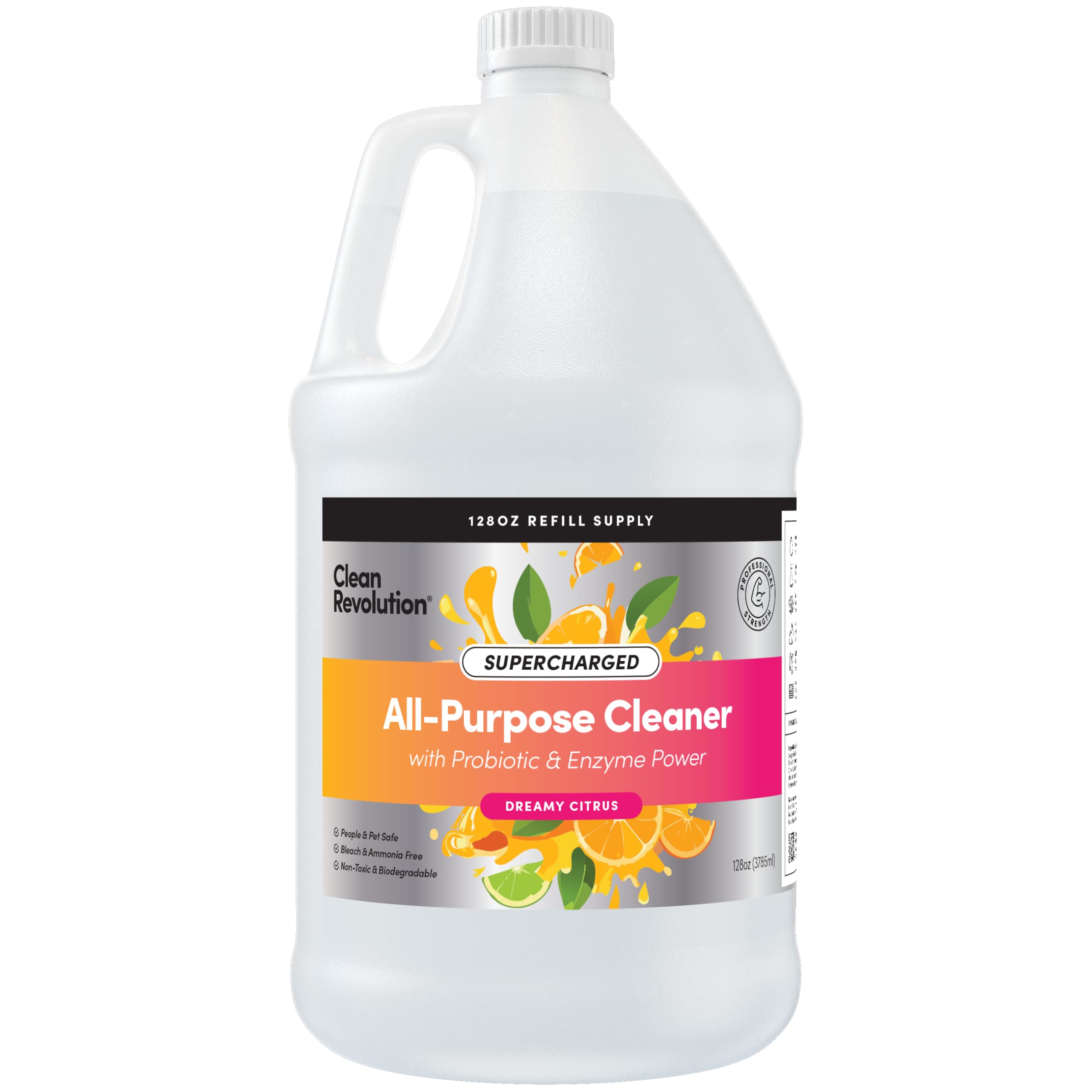 Clean Revolution Multi Surface Cleaner Refill Supply, Non-Toxic, Eco-Friendly & Plant-Based, Ready to Use, Dreamy Citrus, 128 Fl Oz (1 Gallon)