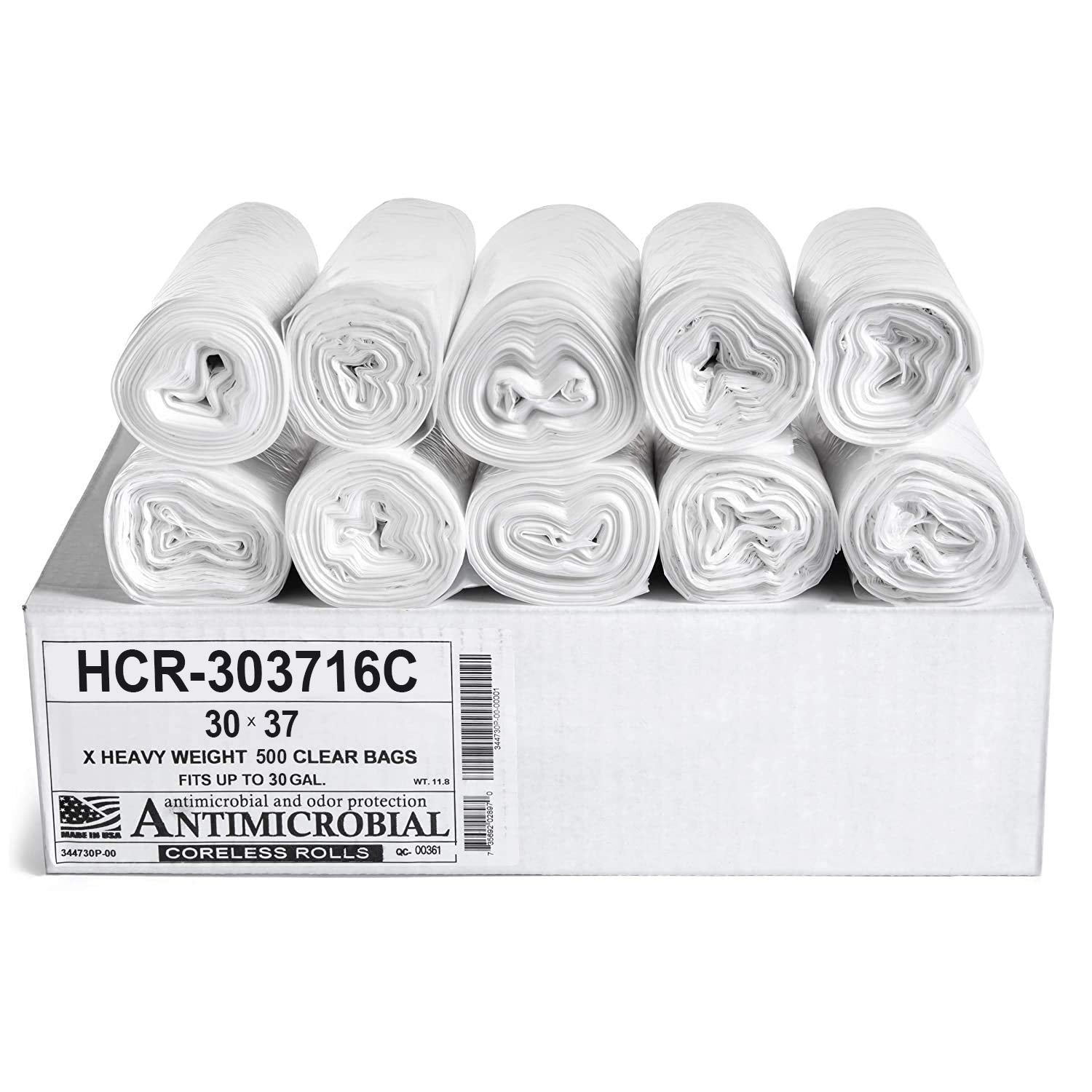 Aluf Plastics High Density Trash Bags, 10 Gallon, 4000 Count, 6 Micron (eq), 24" x 24", Black, for Bathroom, Office, Industrial, Commercial, Janitorial, Municipal, Recycling