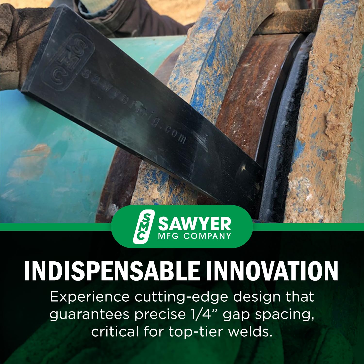 Sawyer Mfg Company 4" Welding Wedge – Precision Steel for Pipe Fitting and Metalwork for Accurate Gap Adjustment, Ideal for Pipefitters, TIG, Ironworkers, Gutter Installation and Metal Spacers – Small