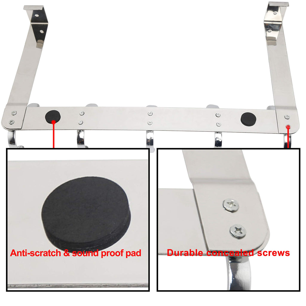 SKOLOO Over The Door Hook, Door Hanger Hooks for Hanging Clothes, Towels, Coats, Hats, Over The Door Towel Hook - Black, Assembly Required