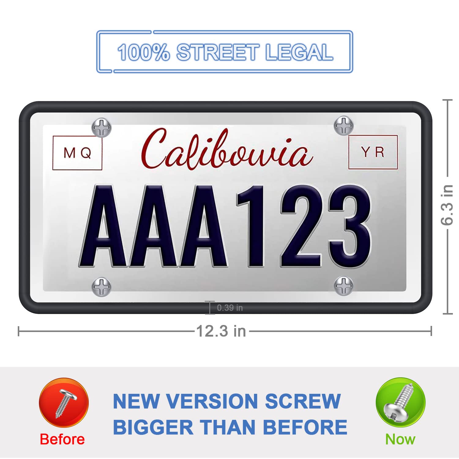 QiqaMole 2 Pack License Plate Frame Include 1 Silicone License Plate Frame and 1 Crystal License Plate Cover with Rhinestone Crystal Diamond Screw Set Car Bling License Plate Frame (Black + AB Color)