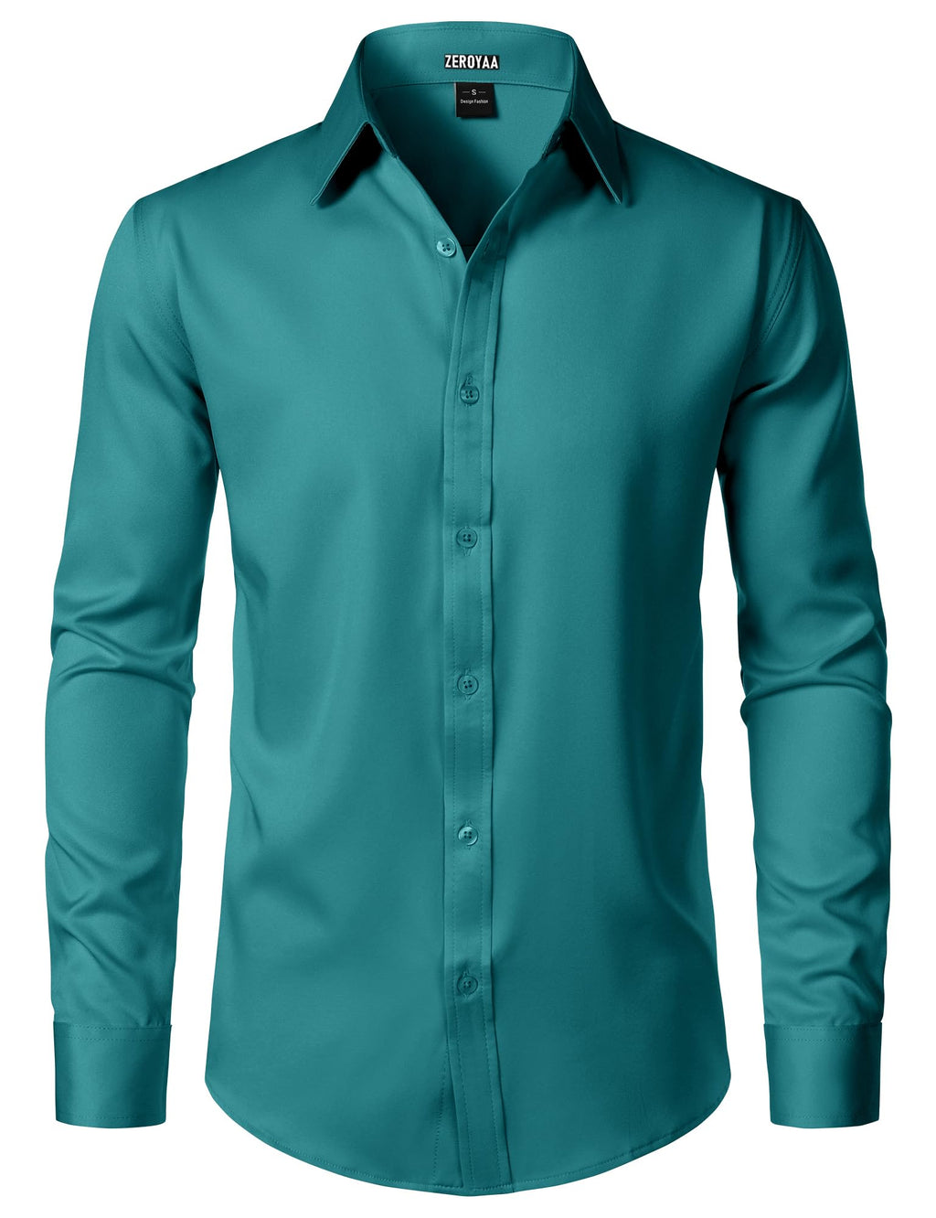 ZEROYAA Men's Wrinkle Free Long Sleeve Dress Shirt Business Casual Modern Slim Fit Button Down Shirts for Wedding and Office