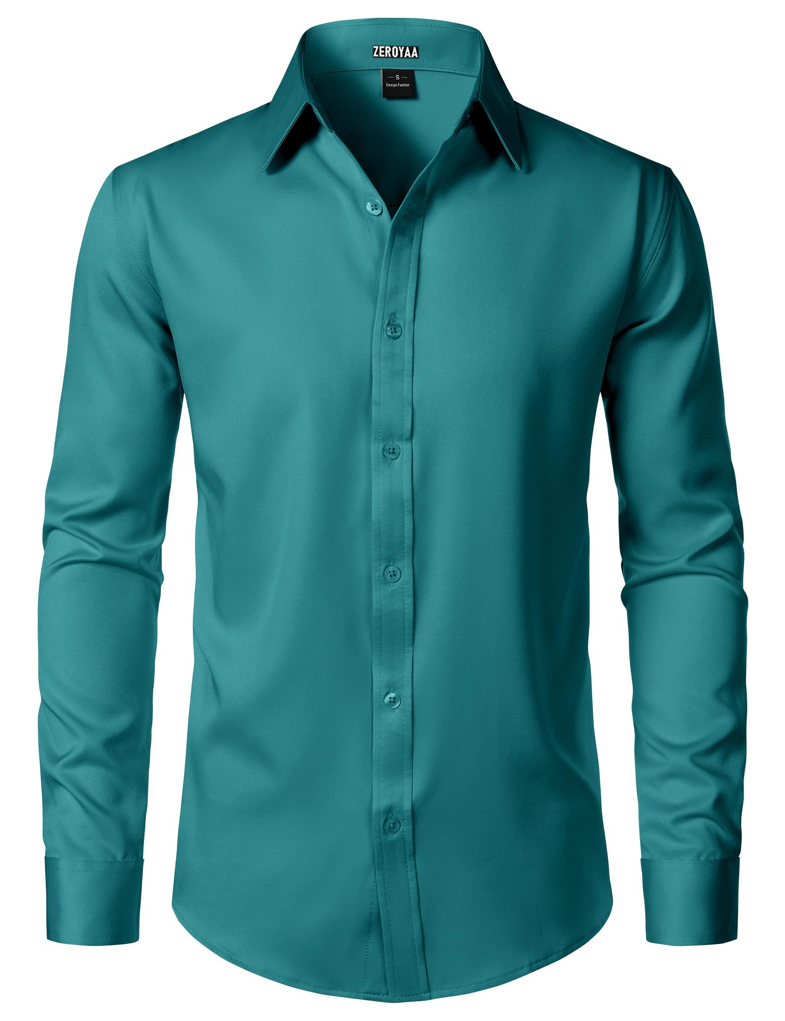 ZEROYAA Men's Wrinkle Free Long Sleeve Dress Shirt Business Casual Modern Slim Fit Button Down Shirts for Wedding and Office