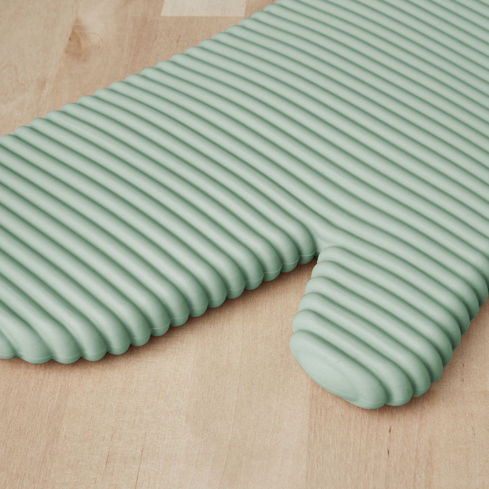 KITCHENAID Ribbed Soft Silicone Oven Mitt 2-Pack Set, 7.5"x13", Aqua Sky