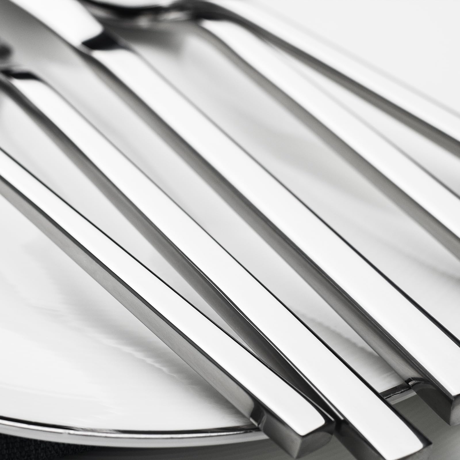 Alata Cube Black 20-Piece Forged Silverware Set Stainless Steel Flatware Set,Service for 4,Matte Satin Polished Cutlery Set,Dishwasher Safe