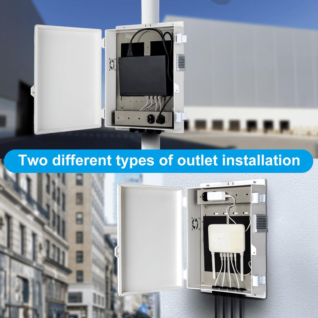 Namunanee Outdoor Electrical Junction Box, ABS Water Resistant Enclosure with Internal Mounting Panel & Hinged Cover, 9.2" H* 7" L* 4.6" W