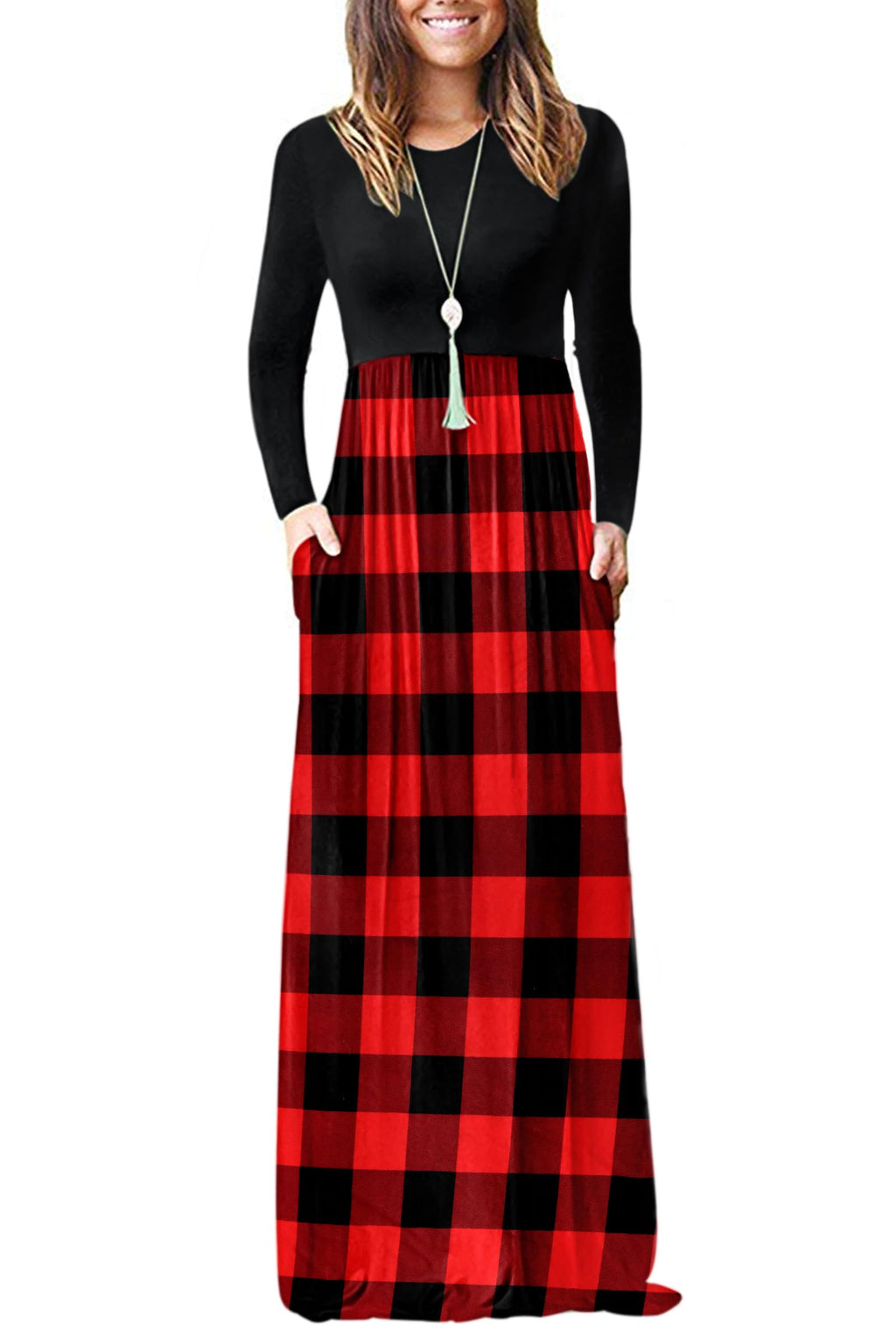 AUSELILY Women's Classic Long Sleeve Dress Loose Plain Long Casual Maxi Dresses with Pockets 2026