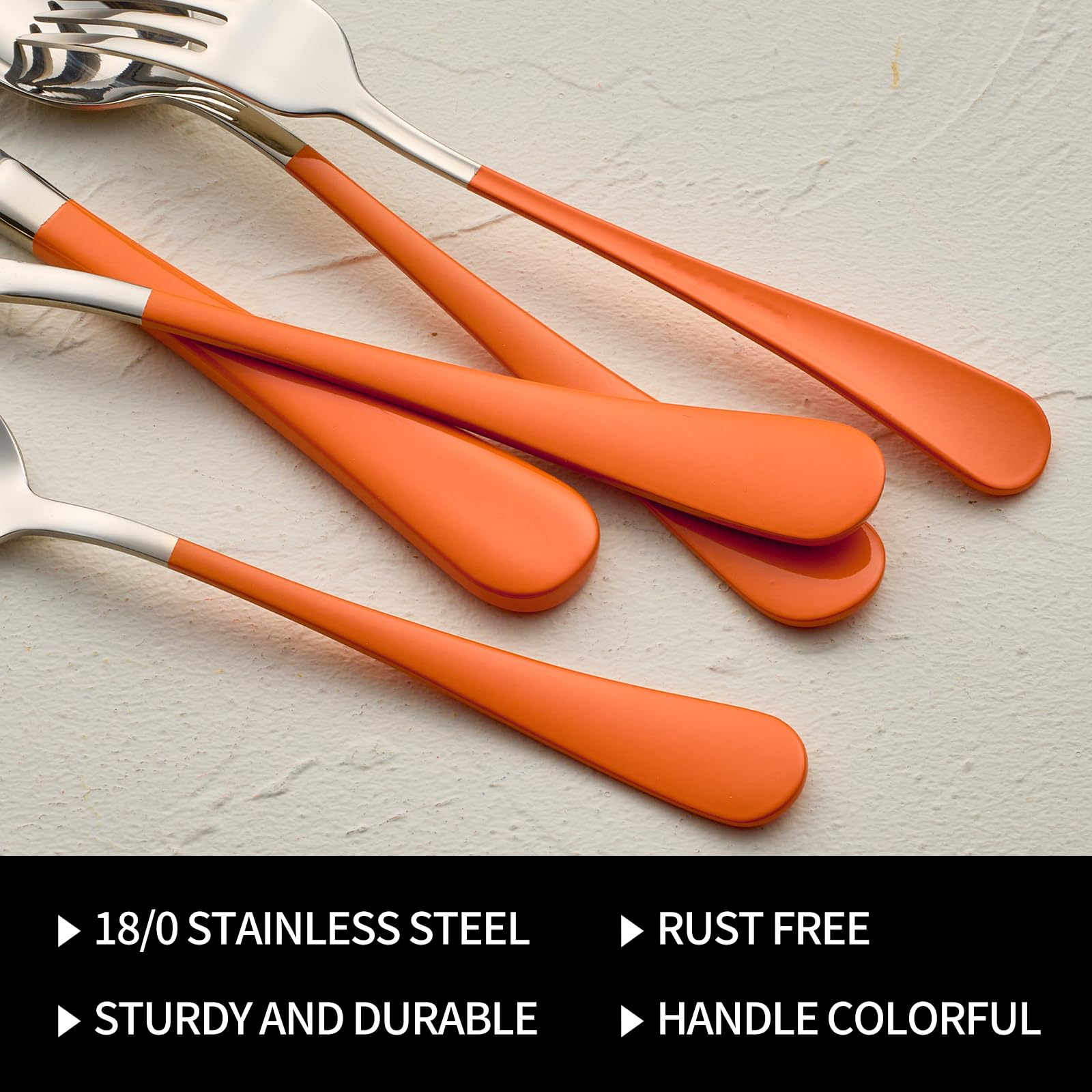 20-Pieces Blac and Pink Silverware Sets for 4,Pink Handle Stainless Steel Cutlery Set, Include Forks Spoons and Knives Set, Dishwasher Safe Utensil Sets for Home Restaurant