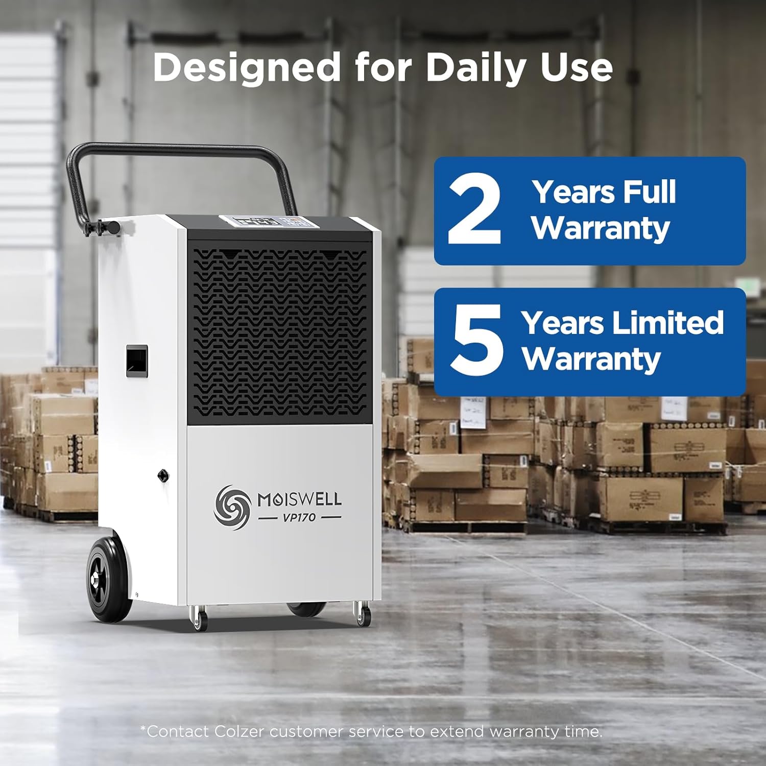 170 Pints Commercial Dehumidifier with Pump and Drain Hose for Basements and Large Spaces up to 7,500 Sq Ft