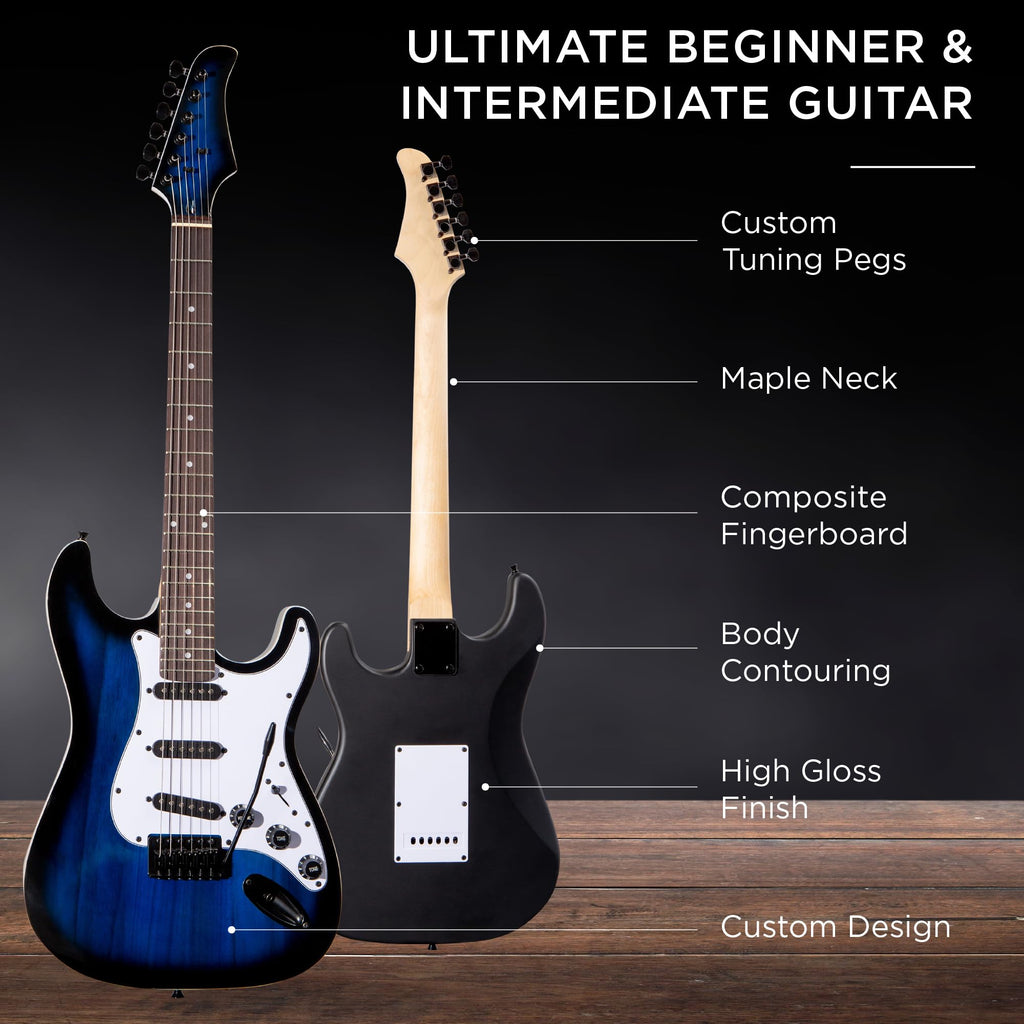Best Choice Products 39in Full Size Beginner Electric Guitar Starter Kit w/Case, Strap, 10W Amp, Strings, Pick, Tremolo Bar - 3 Color Sunburst