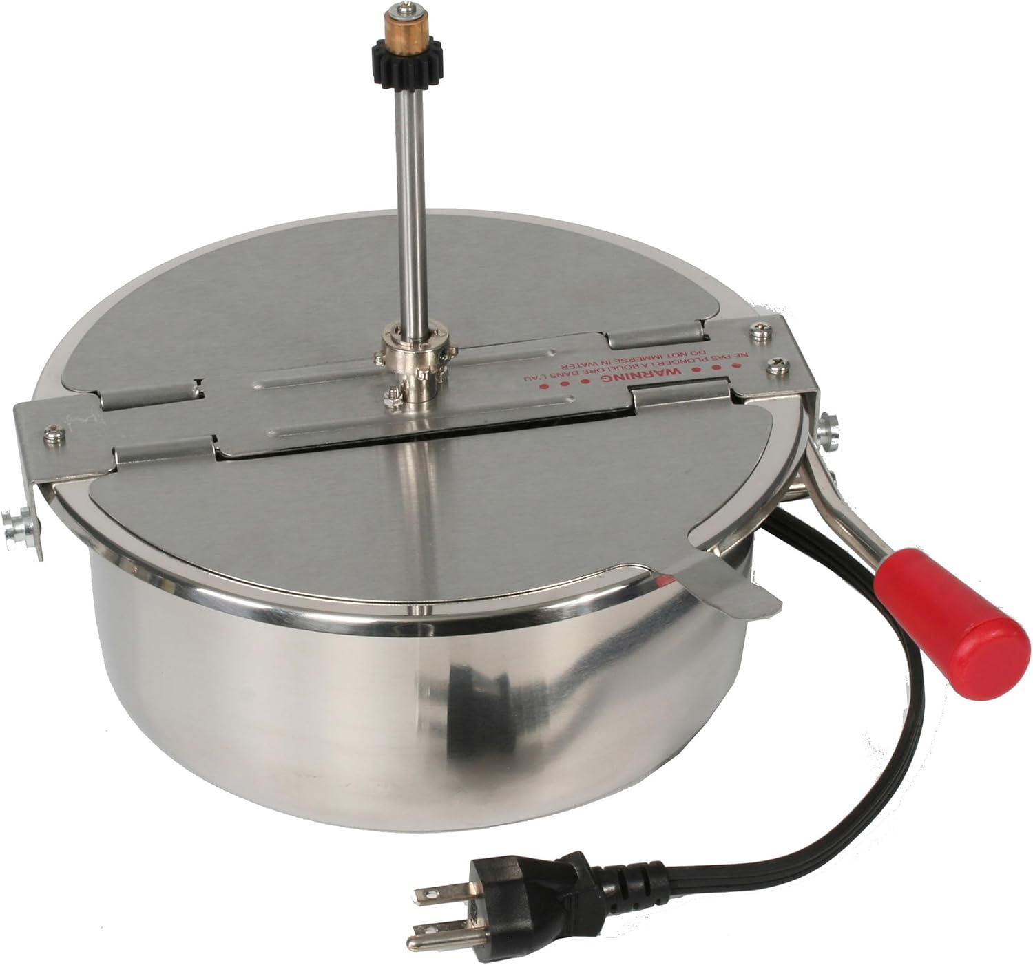 8-Ounce Replacement Kettle for Popcorn Machine - 750W Kettle Popper with Lid, Stirrer, Gear Shaft, and 3-Prong Plug by Great Northern Popcorn