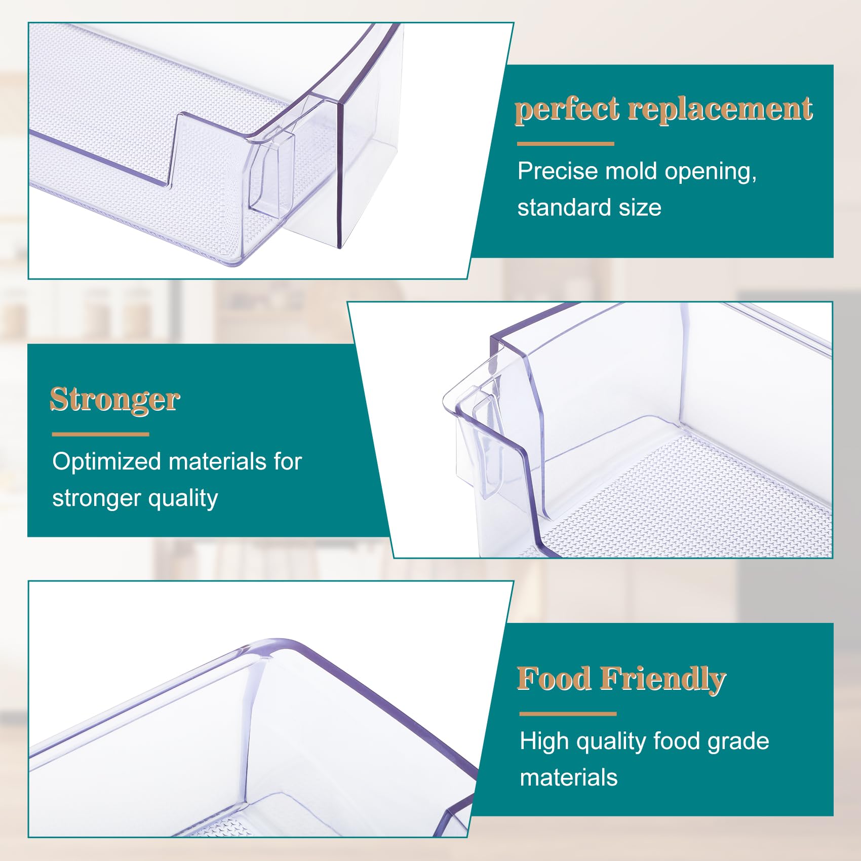 DA63-08645A Door Shelf Bin (OEM) Compatible with samsung RT18M6215SG, RT18M6215SR, etc, Part Number: PD00044855,4864777, AP6241328, PS12082570, EAP12082570