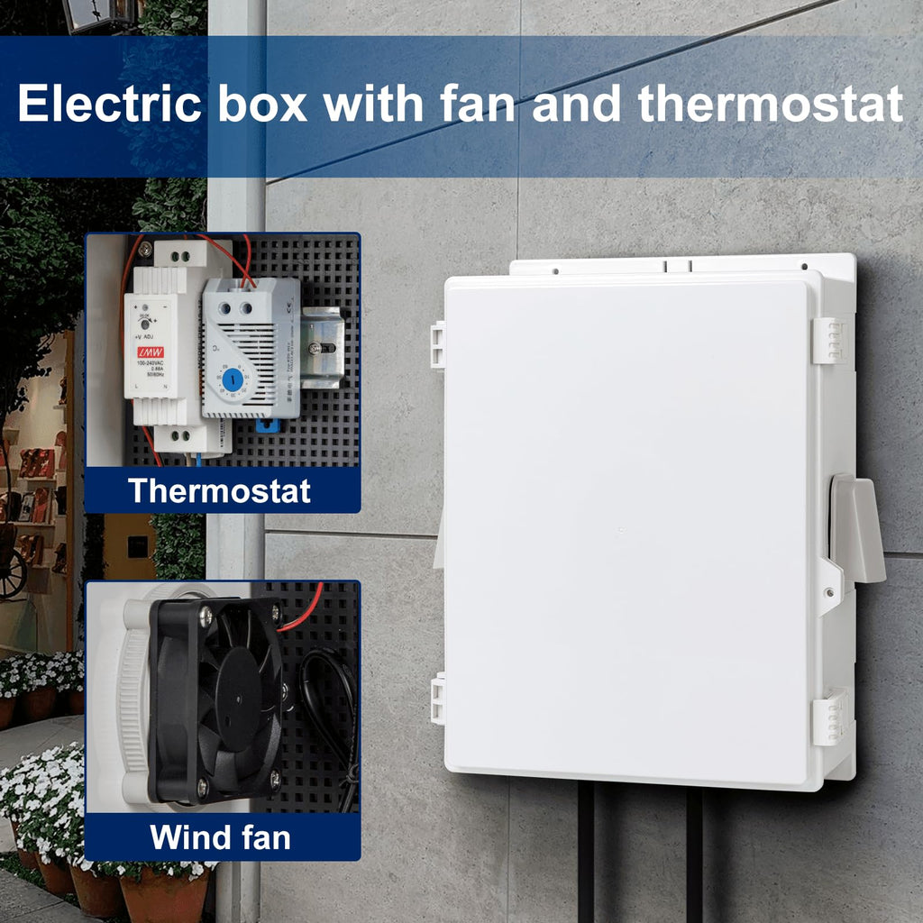 Namunanee Outdoor Electrical Junction Box, ABS Water Resistant Enclosure with Internal Mounting Panel & Hinged Cover, 9.2" H* 7" L* 4.6" W