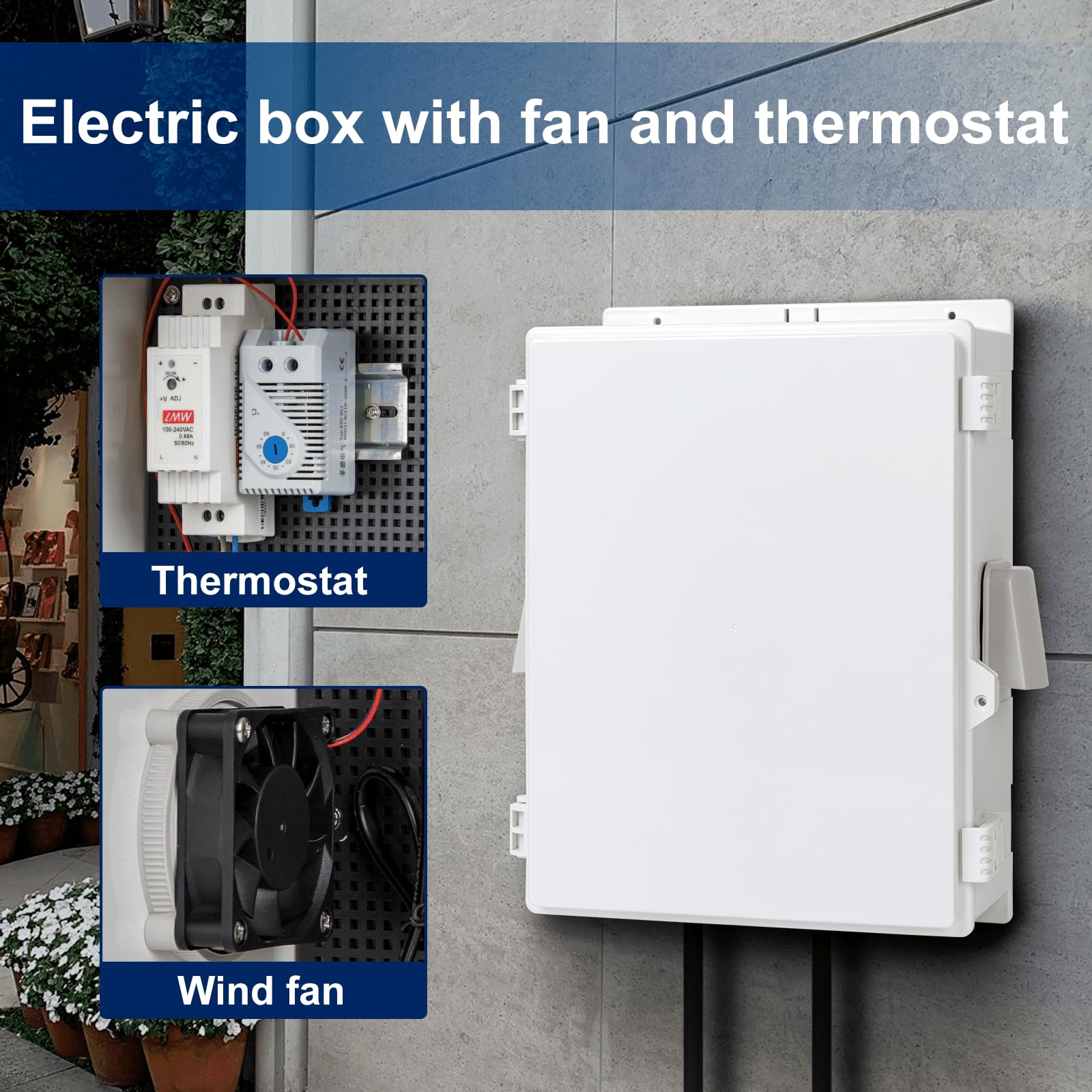Namunanee Outdoor Electrical Junction Box, ABS Water Resistant Enclosure with Internal Mounting Panel & Hinged Cover, 9.2" H* 7" L* 4.6" W