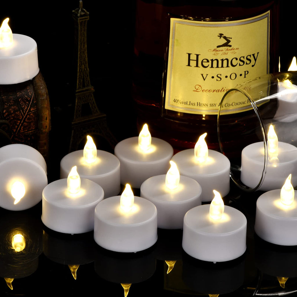 Tea Light Candles with Remote Control,Flickering Flameless LED Candle,Long Lasting 400+Hours,Battery Operated with Timer for Home Decoration Seasonal &Festival Celebration Warmyellow (5pcs)