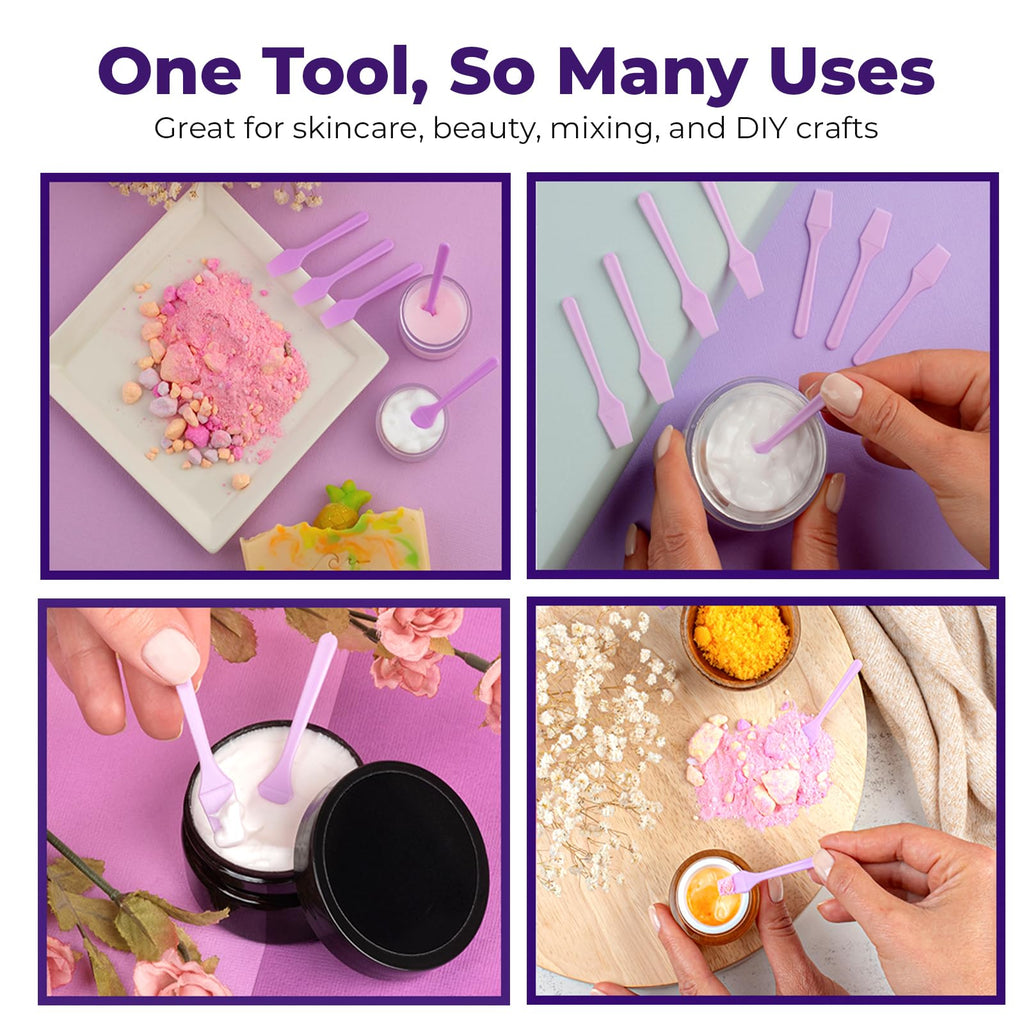 Kopperko Mini Lotion Spatula (2.5", 100 Pack) - Mini Spatula for Cosmetics, Creams & Crafts | Ointment Applicator for Mixing, Skincare, Face Mask | Disposable Lotion Applicator for Face | Black