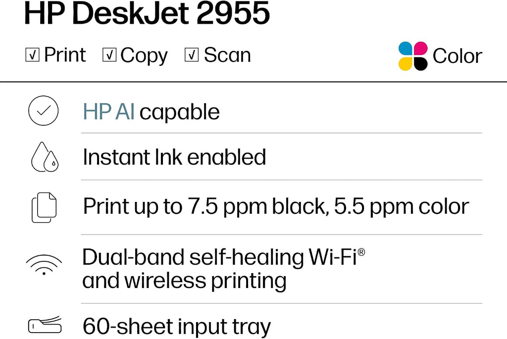 HP DeskJet 2955 All-in-One Printer - Black