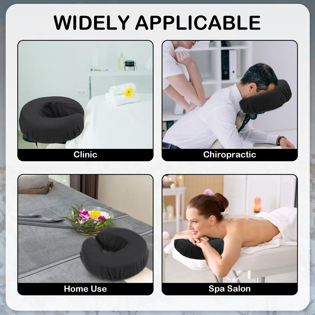 Macarrie 24 Pcs Face Cradle Covers for Massage Table Microfiber Reusable Soft Thicker Massage Table Headrest Covers Bulk Oil Proof Cradle Head Rest Sheets for Spa Beauty Salons(Beige)